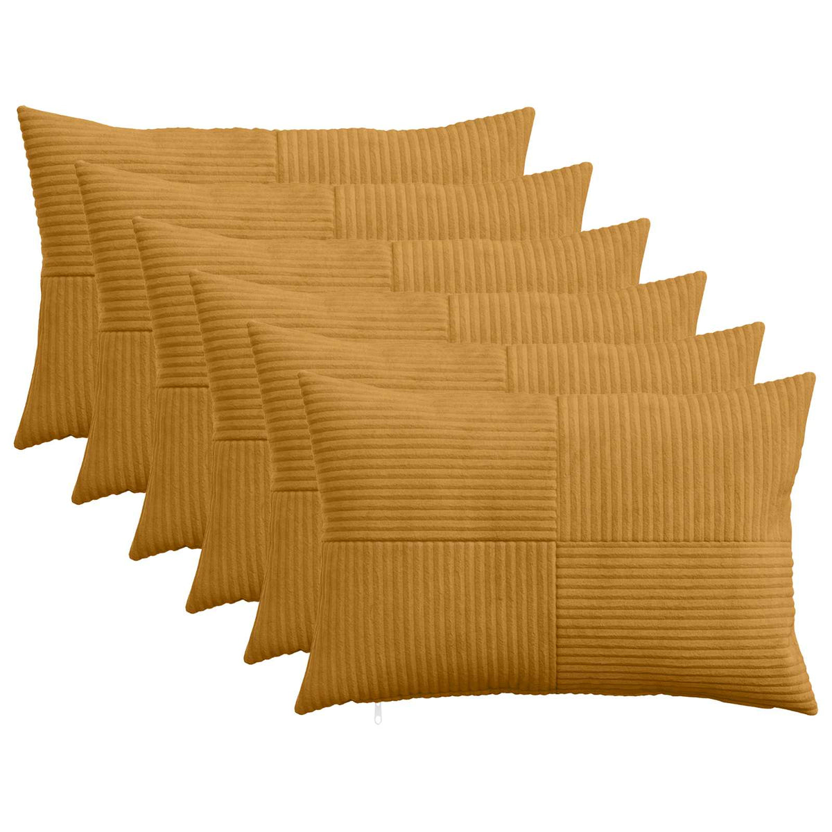 Κάλυμμα Μαξιλαριού 6 pcs ALMELO Κίτρινο 30 x 50 cm κορντουρόι