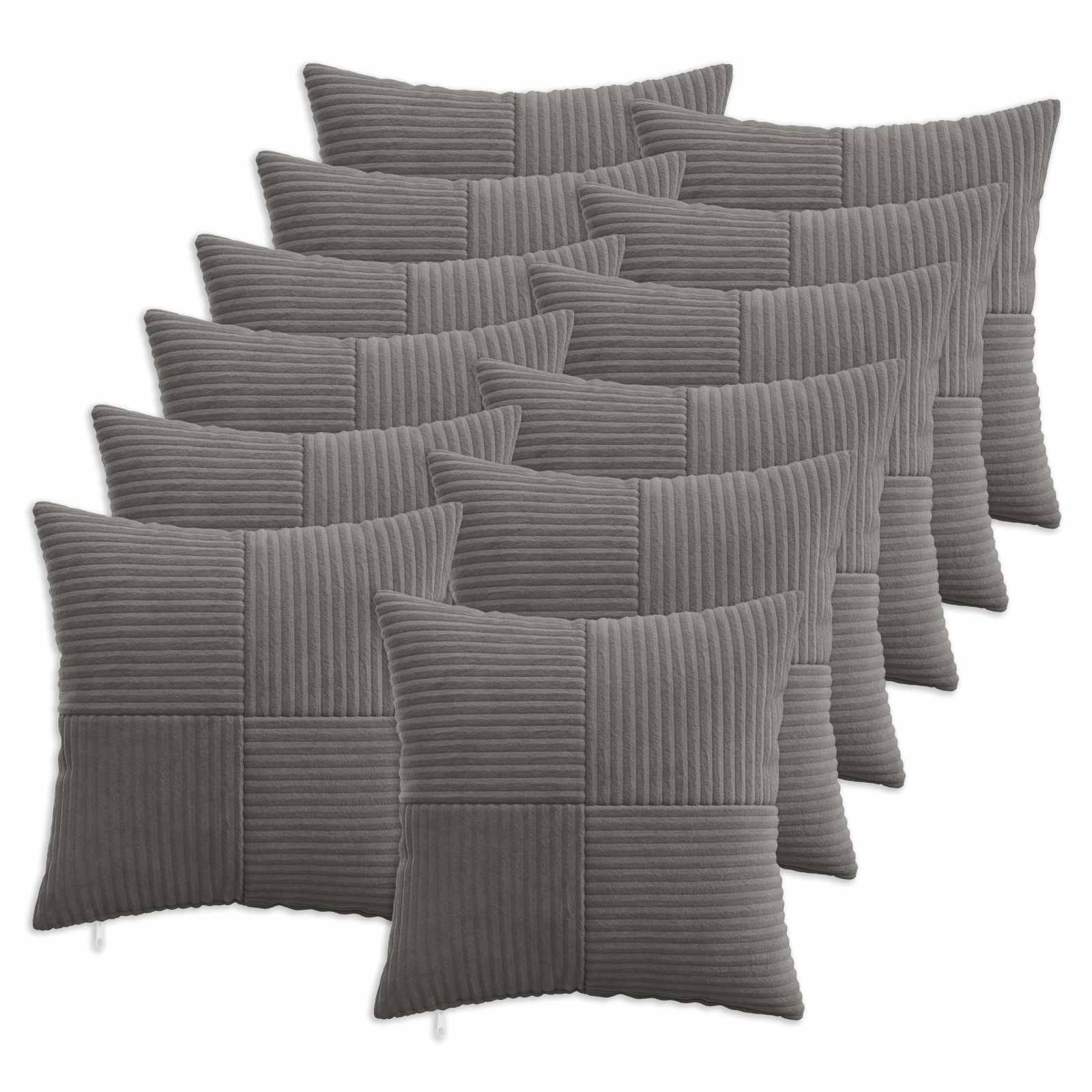 Κάλυμμα Μαξιλαριού 12 pcs ALMELO Σκούρο Γκρι 40 x 40 cm
