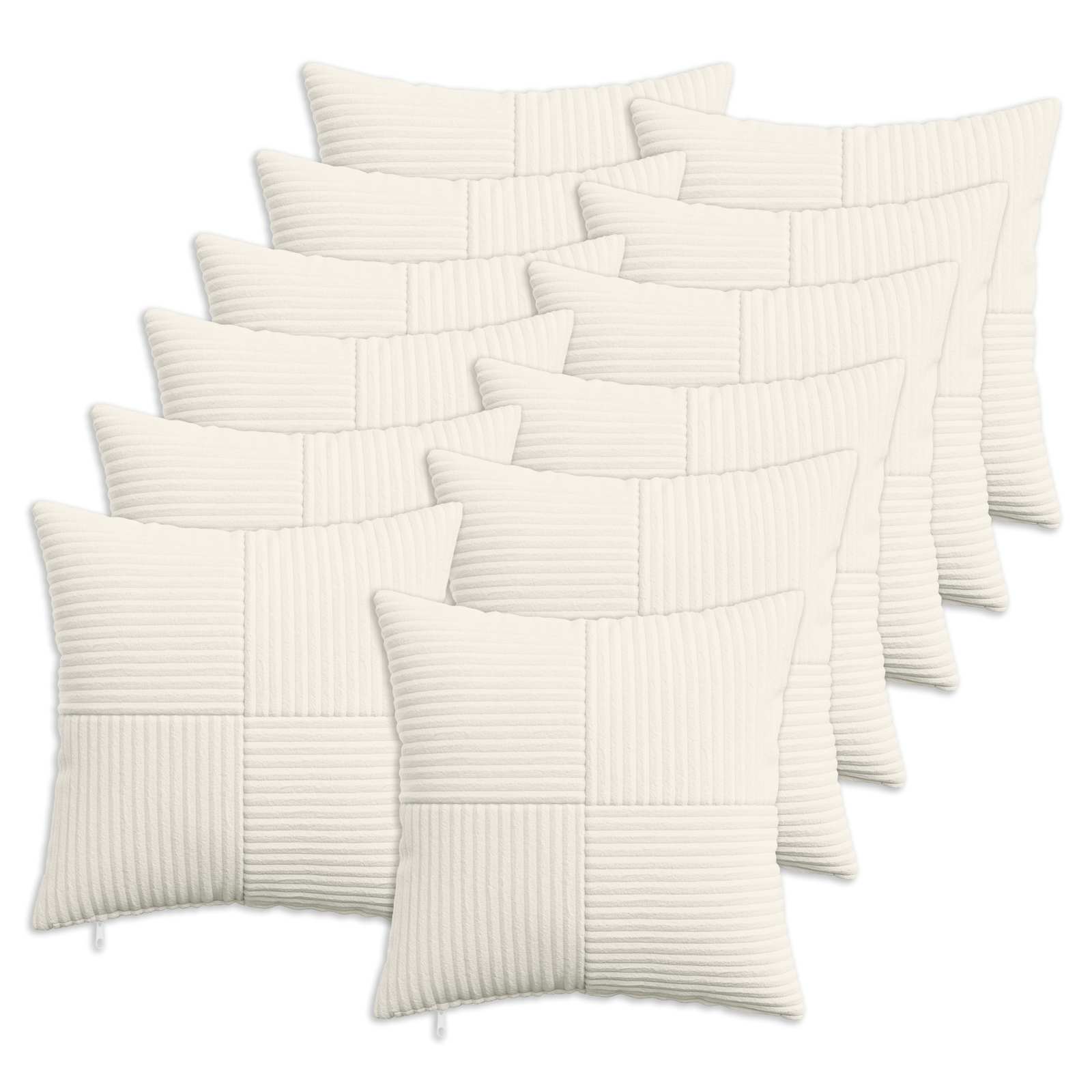 Κάλυμμα Μαξιλαριού 12 pcs ALMELO Κρεμ 40 x 40 cm κορντουρόι