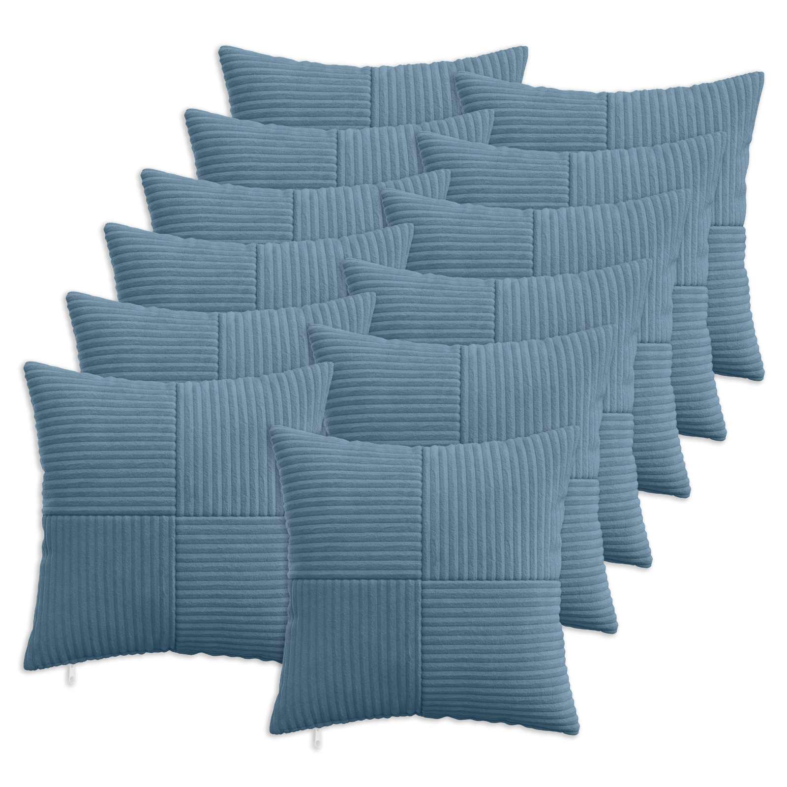 Κάλυμμα Μαξιλαριού 12 pcs ALMELO Μπλε 40 x 40 cm κορντουρόι