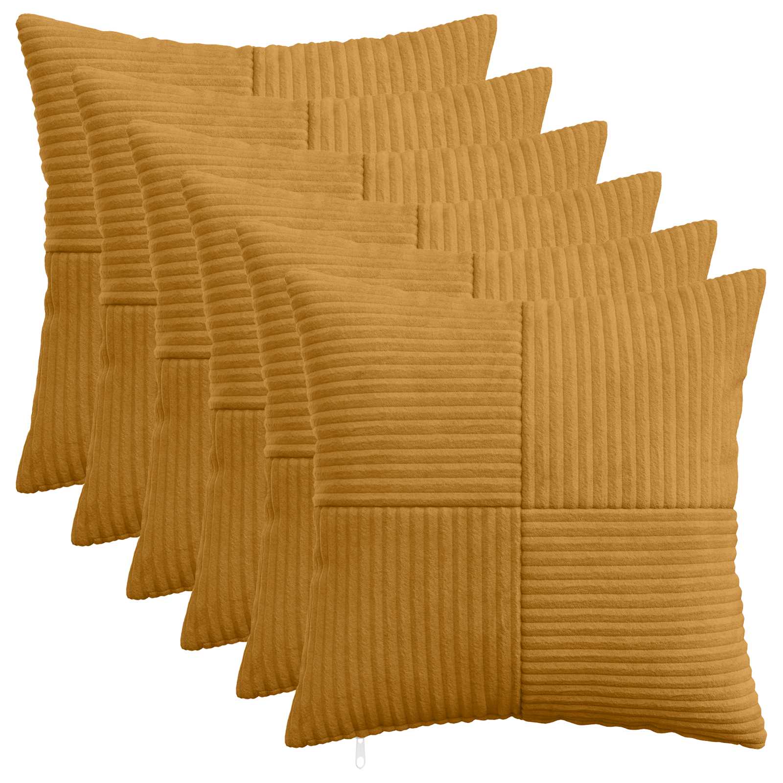 Κάλυμμα Μαξιλαριού 6 pcs ALMELO Κίτρινο 40 x 40 cm κορντουρόι