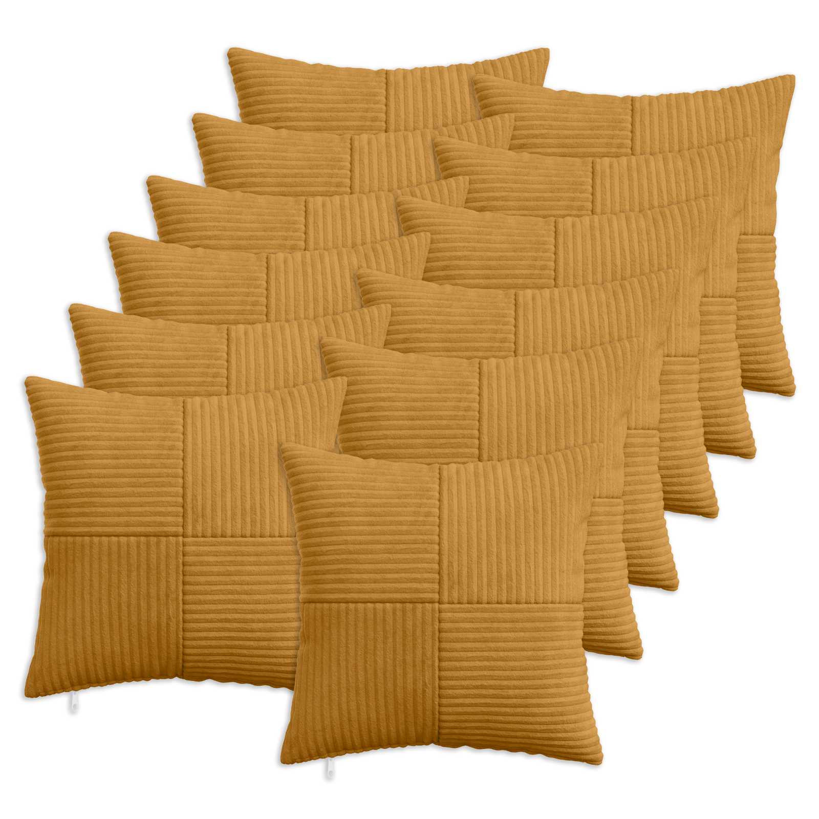 Κάλυμμα Μαξιλαριού 12 pcs ALMELO Κίτρινο 40 x 40 cm κορντουρόι
