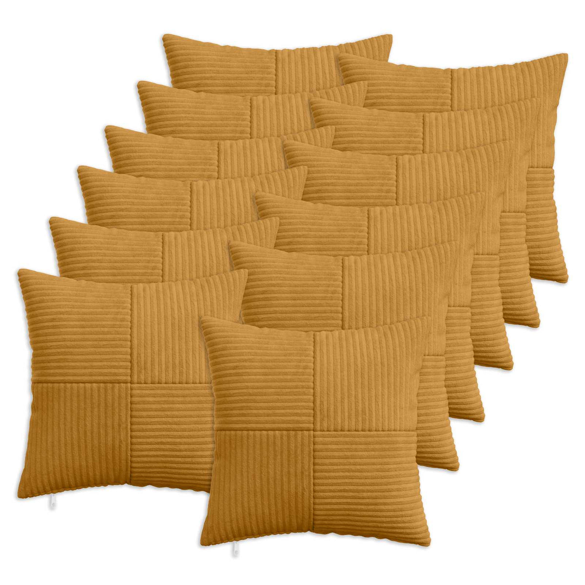 Κάλυμμα Μαξιλαριού 12 pcs ALMELO Κίτρινο 40 x 40 cm κορντουρόι