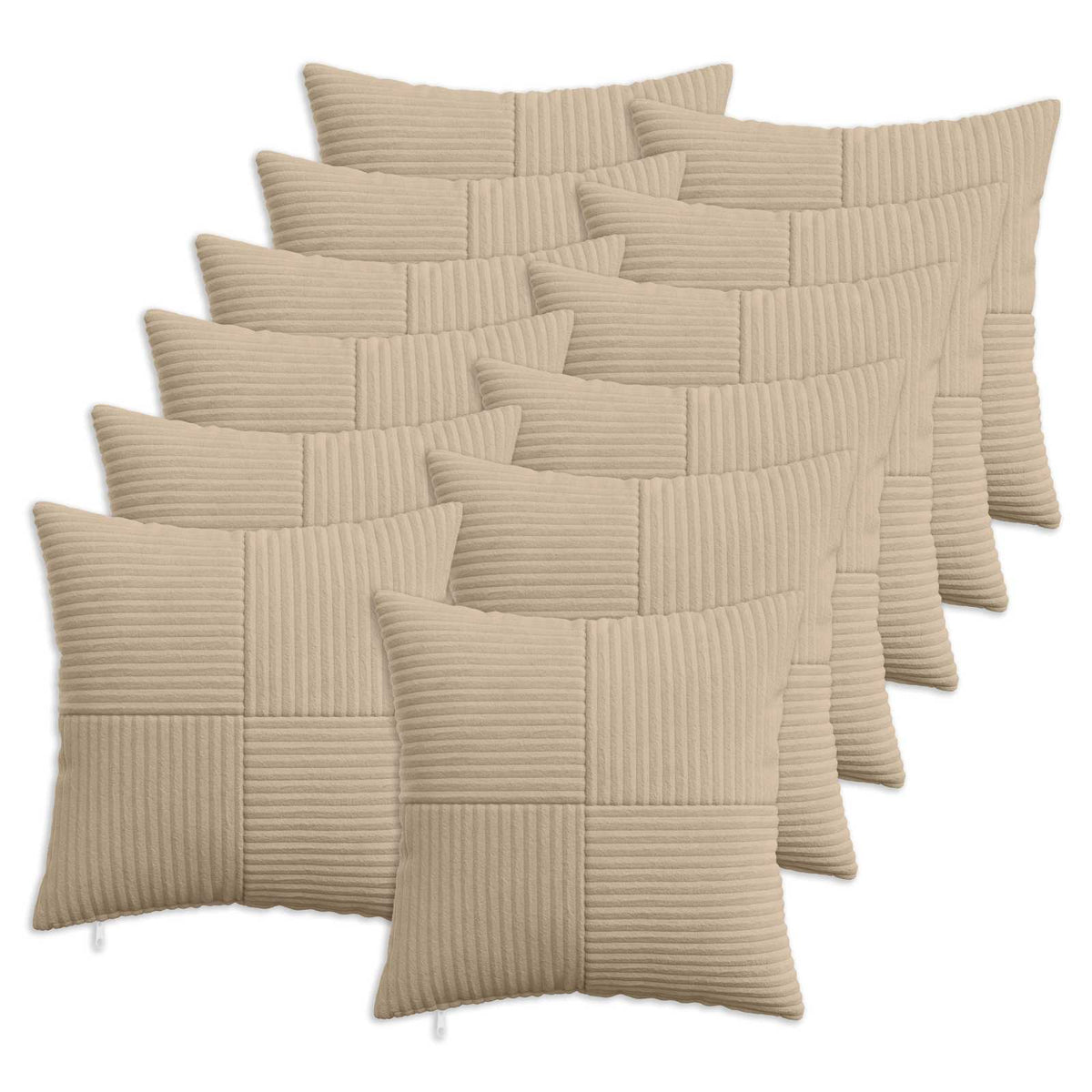 Κάλυμμα Μαξιλαριού 12 pcs ALMELO Taupe 40 x 40 cm κορντουρόι