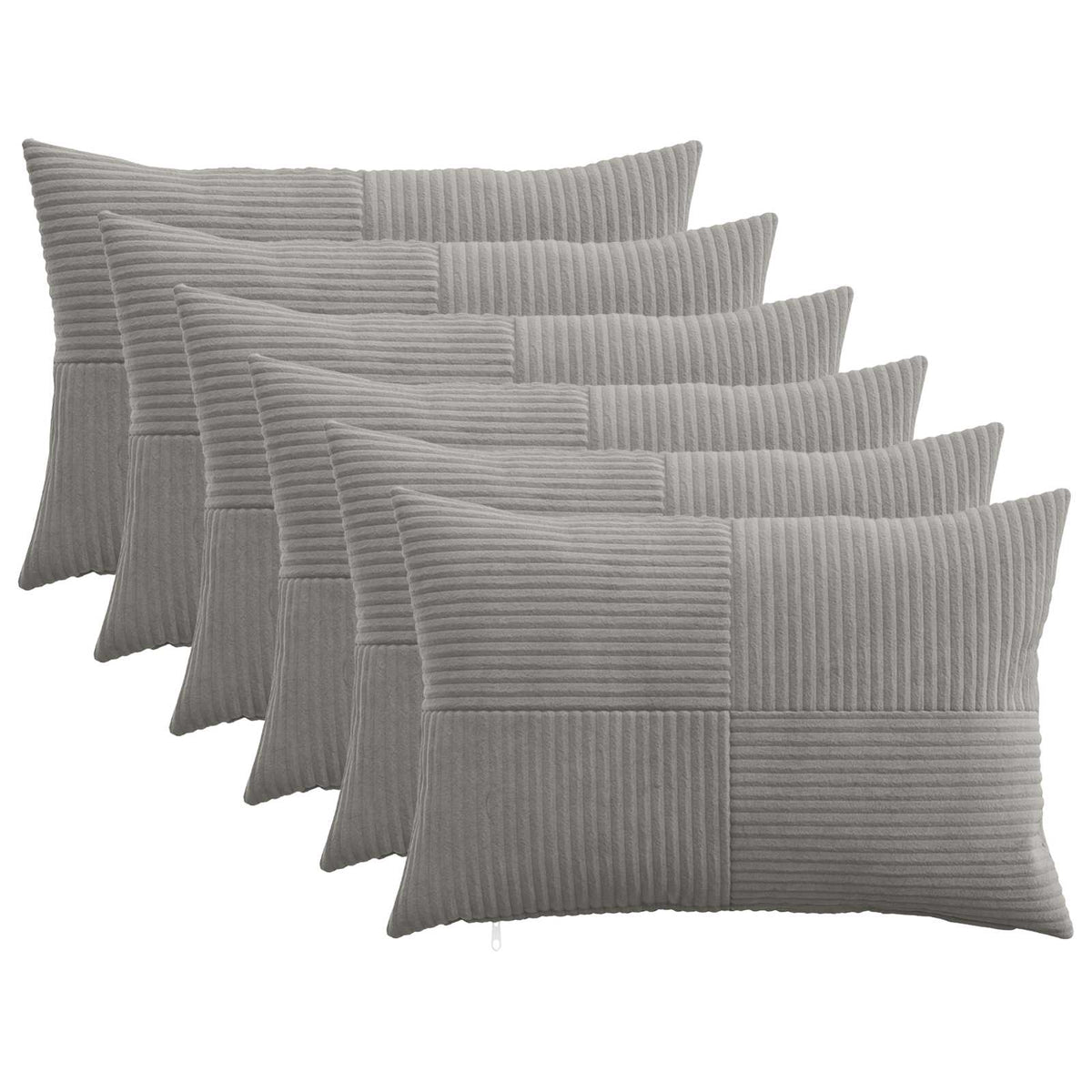 Κάλυμμα Μαξιλαριού 6 pcs ALMELO Ανοιχτό γκρι 40 x 60 cm