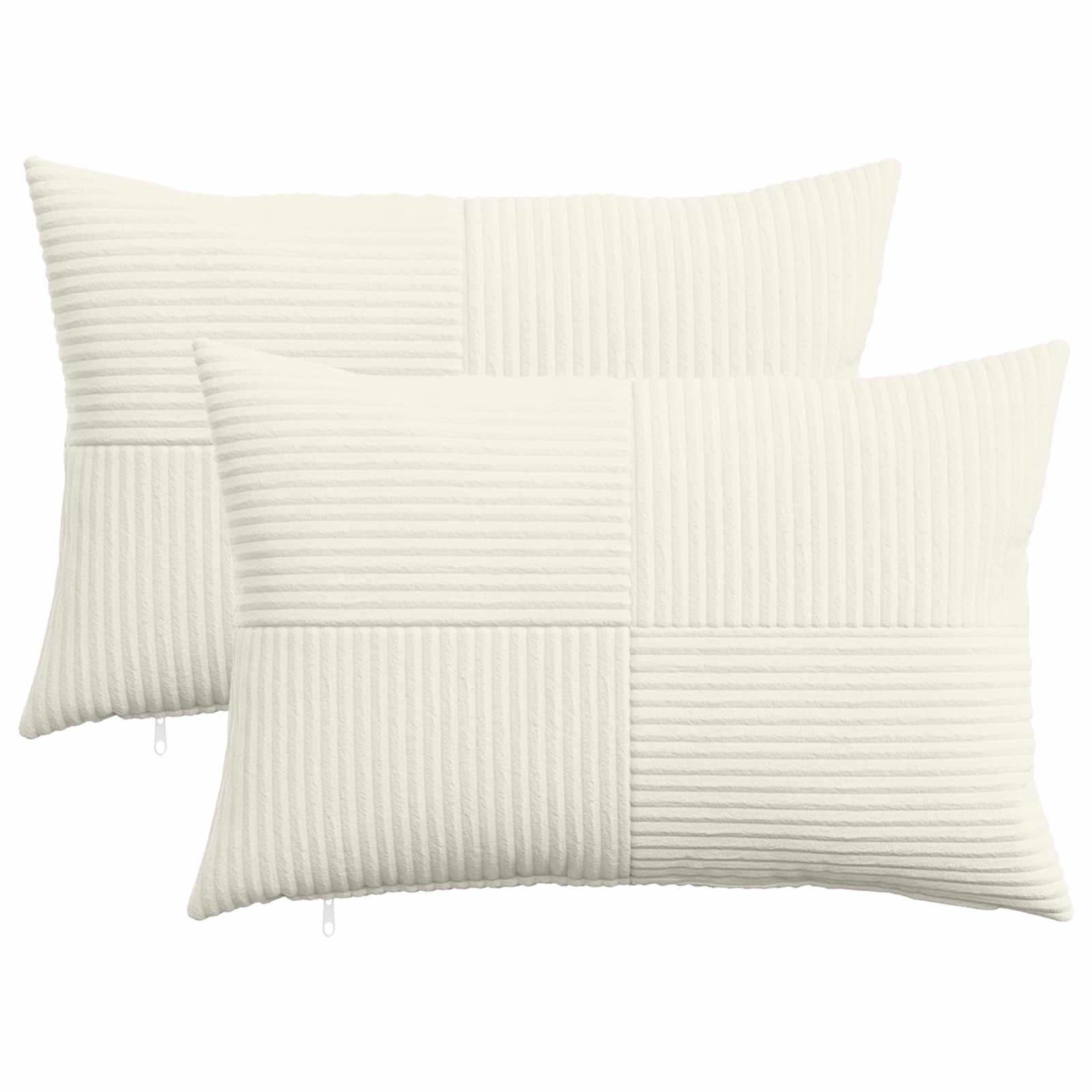 Κάλυμμα Μαξιλαριού 2 pcs ALMELO Κρεμ 40 x 60 cm κορντουρόι - Pakobazaar