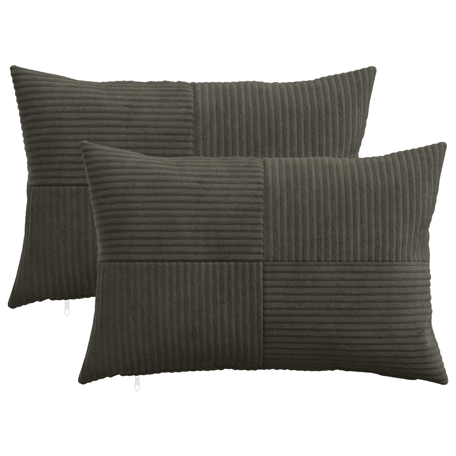 Κάλυμμα Μαξιλαριού 2 pcs ALMELO Ανθρακί 40 x 60 cm κορντουρόι