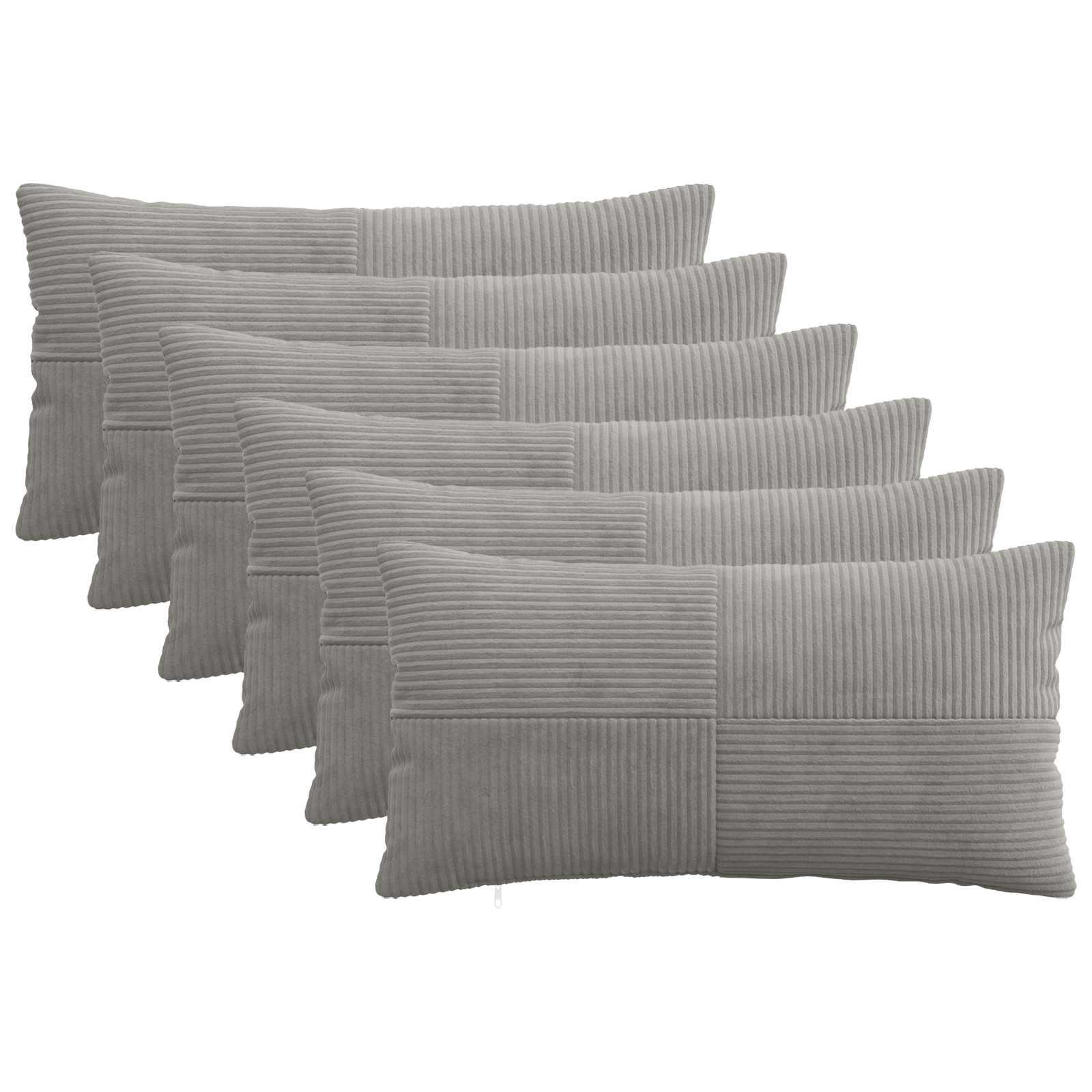 Κάλυμμα Μαξιλαριού 6 pcs ALMELO Ανοιχτό γκρι 40 x 70 cm - Pakobazaar