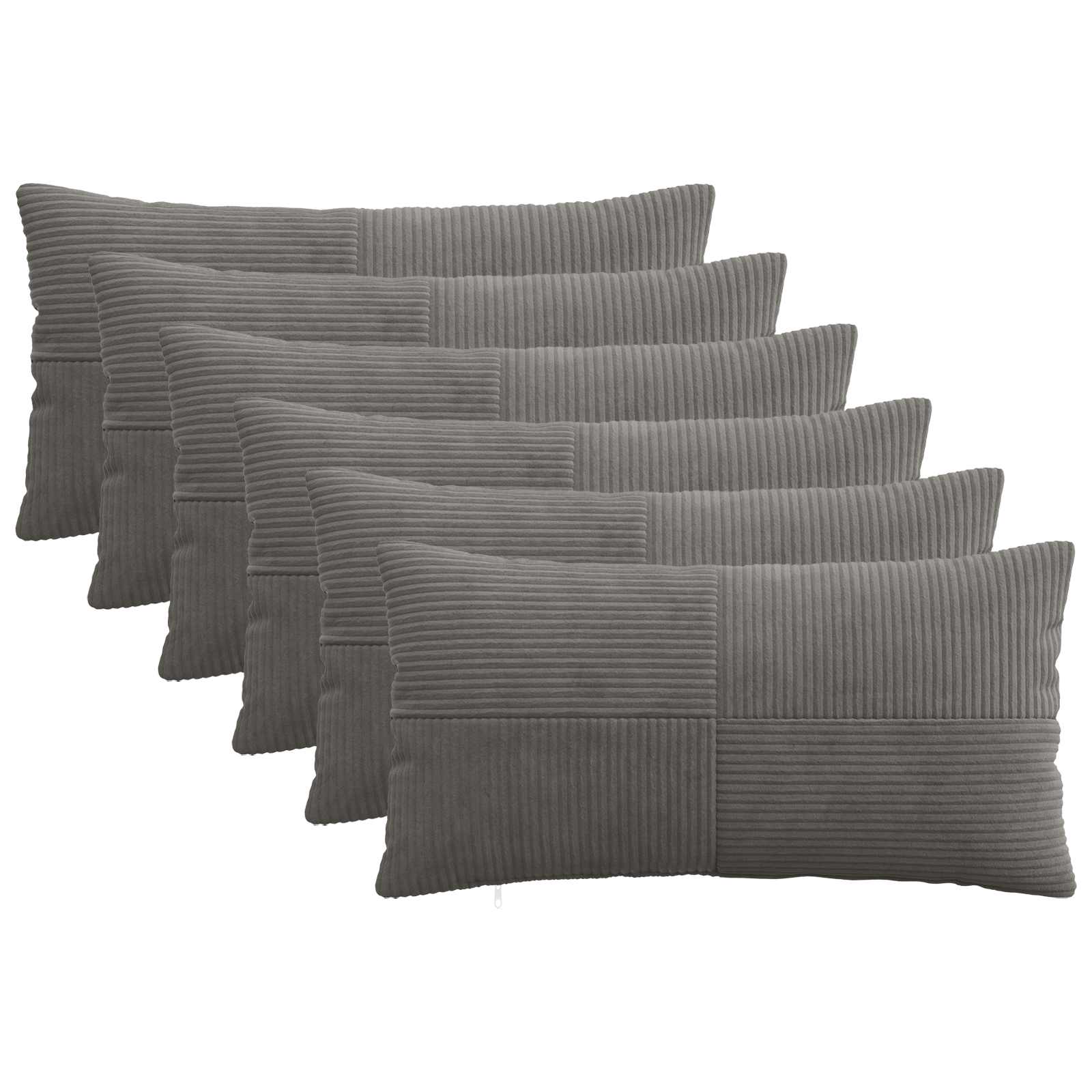 Κάλυμμα Μαξιλαριού 6 pcs ALMELO Σκούρο Γκρι 40 x 70 cm - Pakobazaar