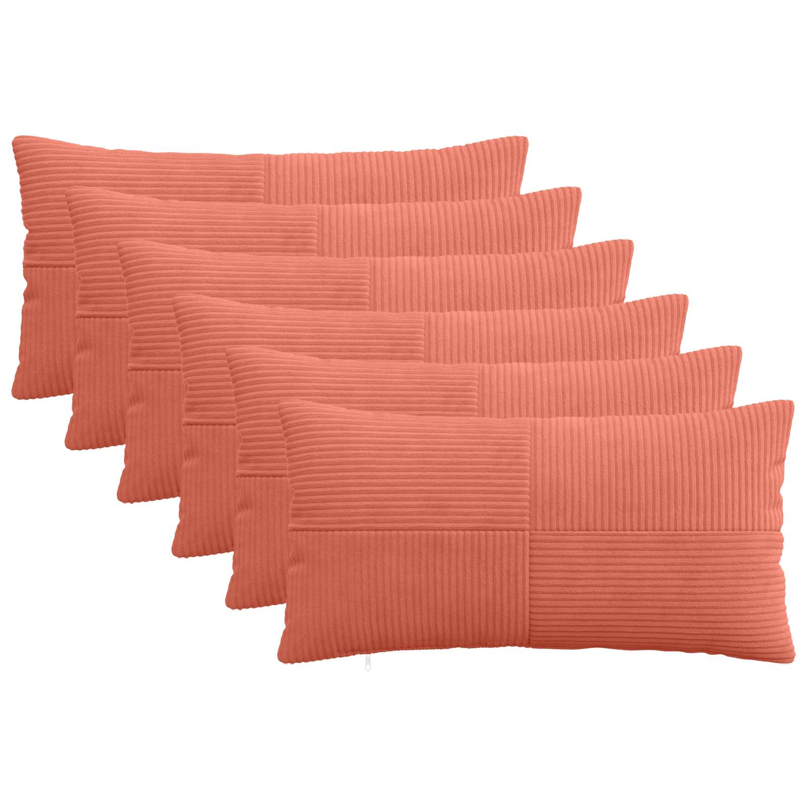 Κάλυμμα Μαξιλαριού 6 pcs ALMELO Κόκκινο Πορτοκαλί 40 x 70 cm - Pakobazaar