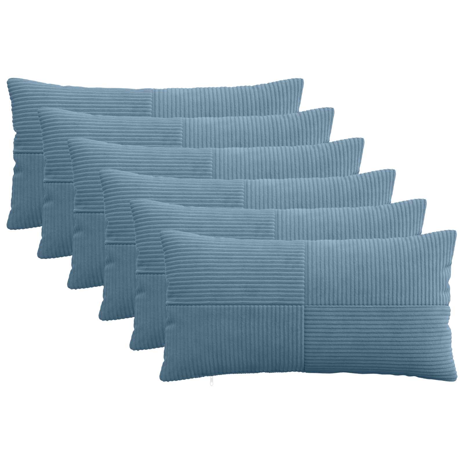 Κάλυμμα Μαξιλαριού 6 pcs ALMELO Μπλε 40 x 70 cm κορντουρόι