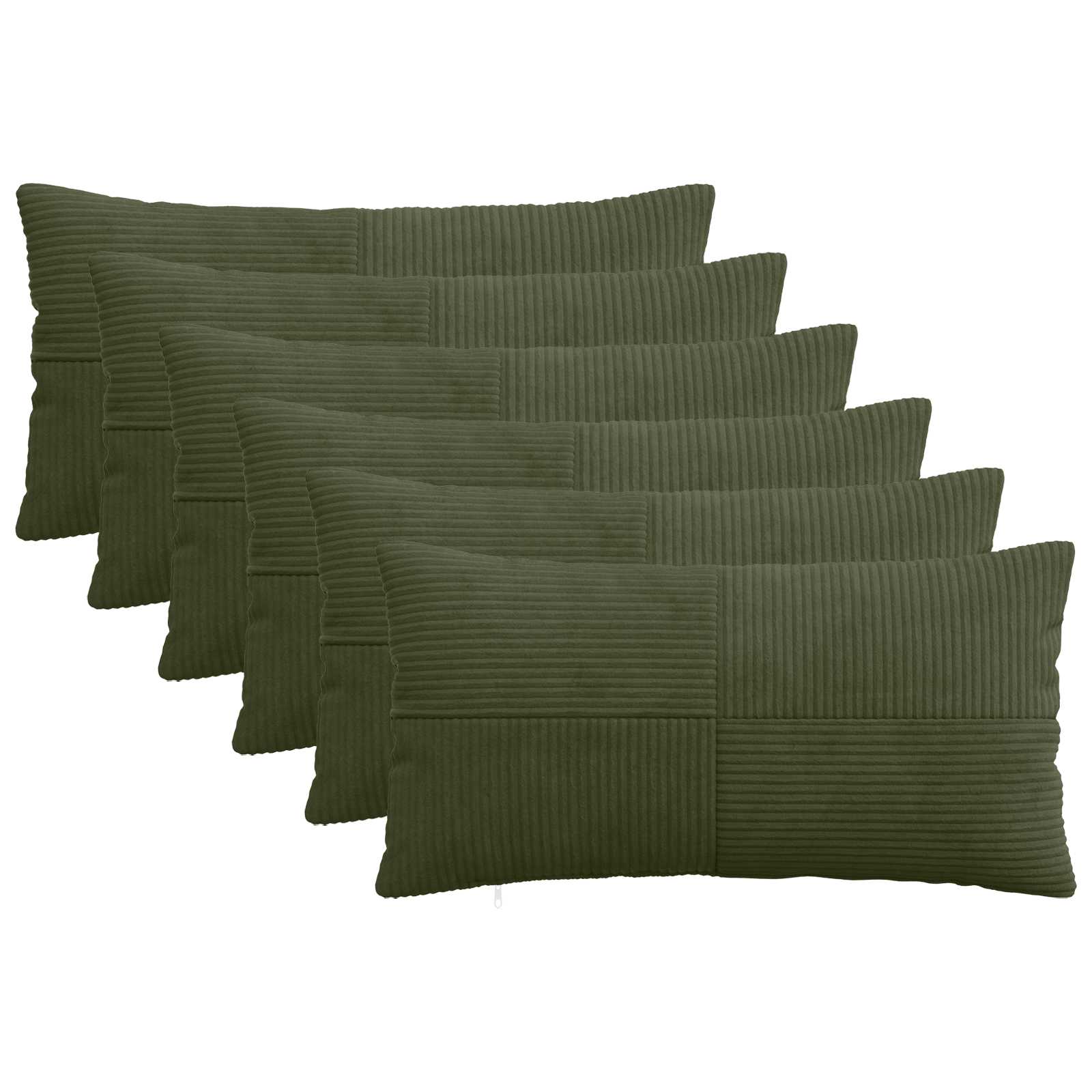 Κάλυμμα Μαξιλαριού 6 pcs ALMELO Πράσινο 40 x 70 cm κορντουρόι