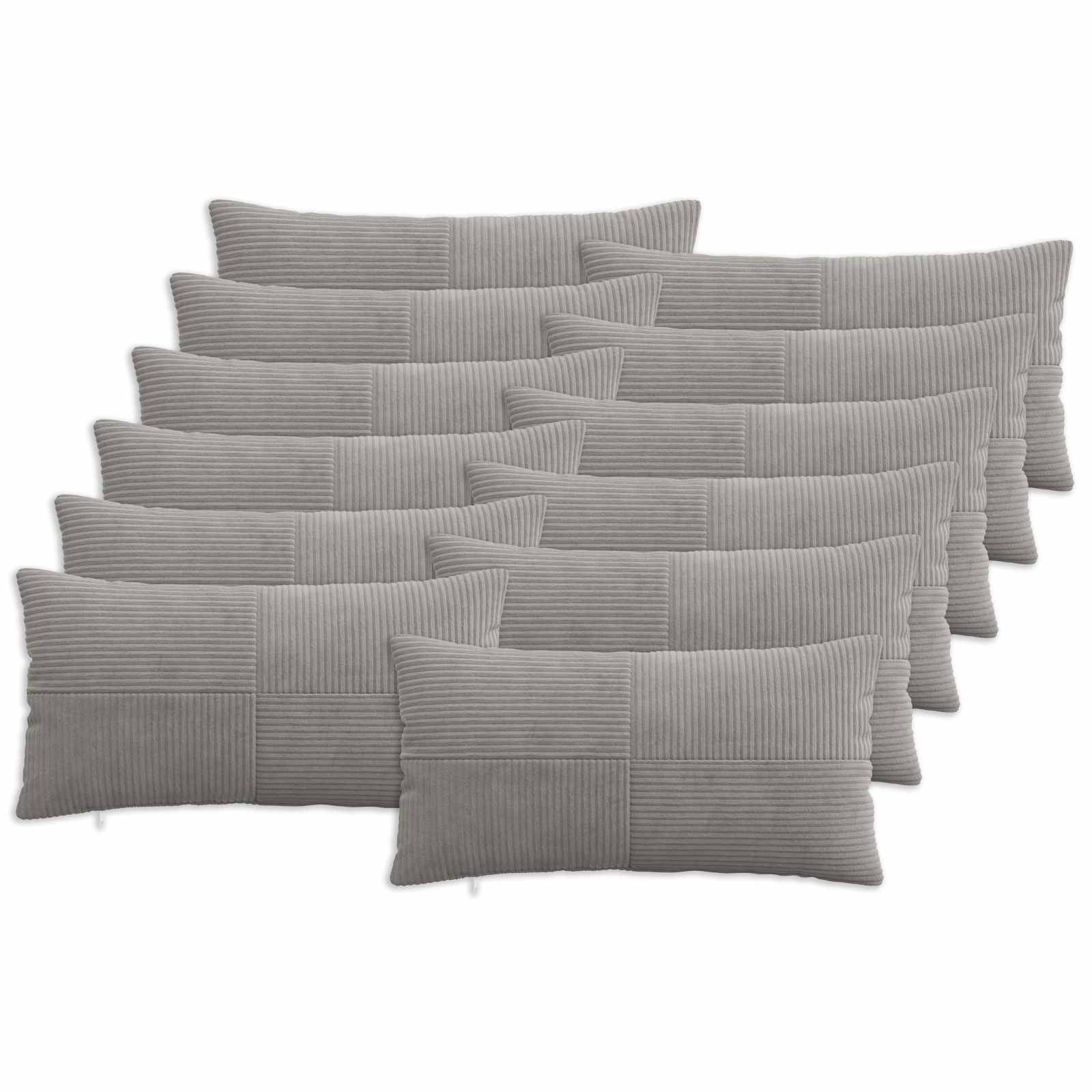 Κάλυμμα Μαξιλαριού 12 pcs ALMELO Ανοιχτό γκρι 40 x 80 cm - Pakobazaar