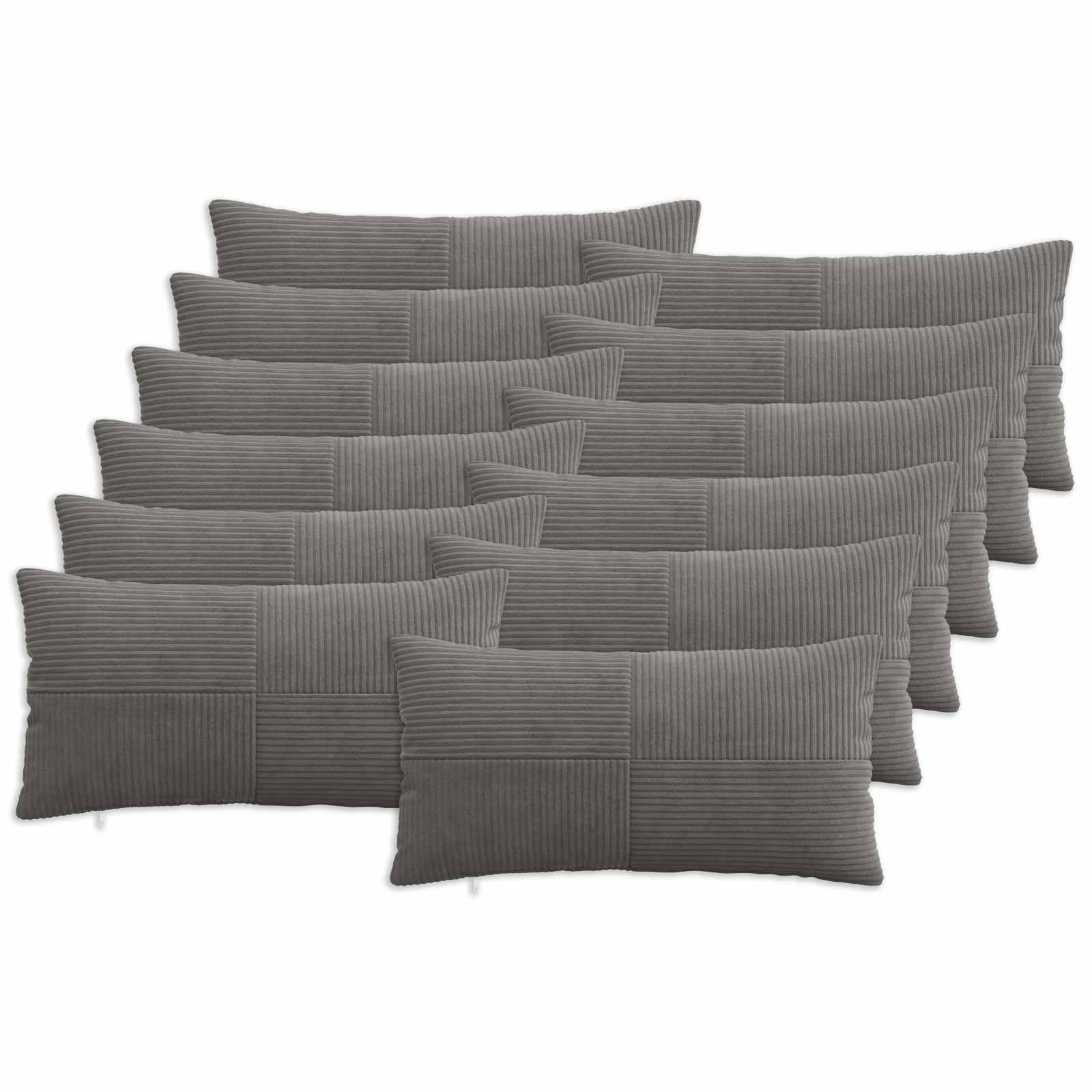 Κάλυμμα Μαξιλαριού 12 pcs ALMELO Σκούρο Γκρι 40 x 80 cm