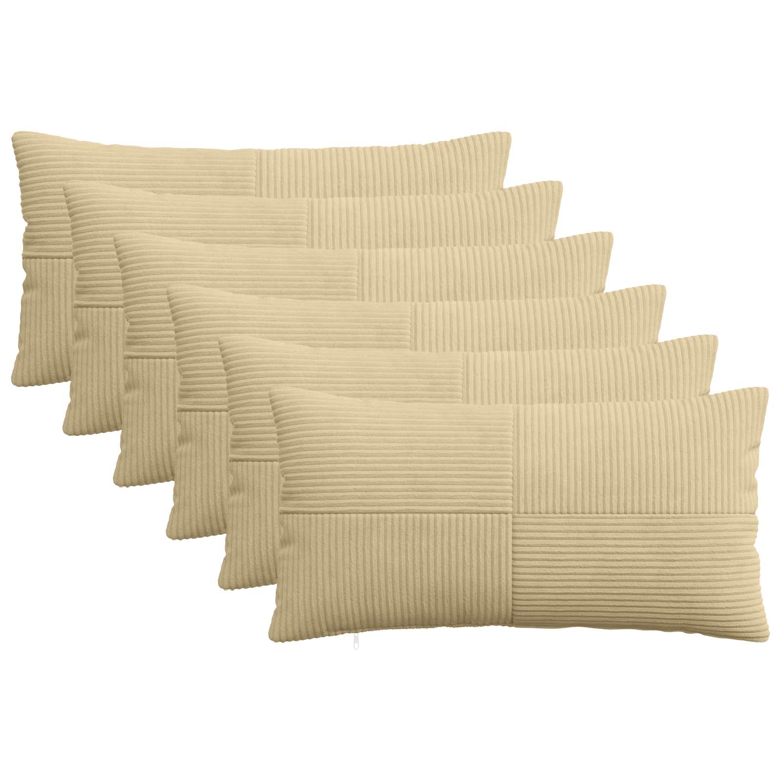 Κάλυμμα Μαξιλαριού 6 pcs ALMELO Γκρι Πράσινο 40 x 80 cm - Pakobazaar