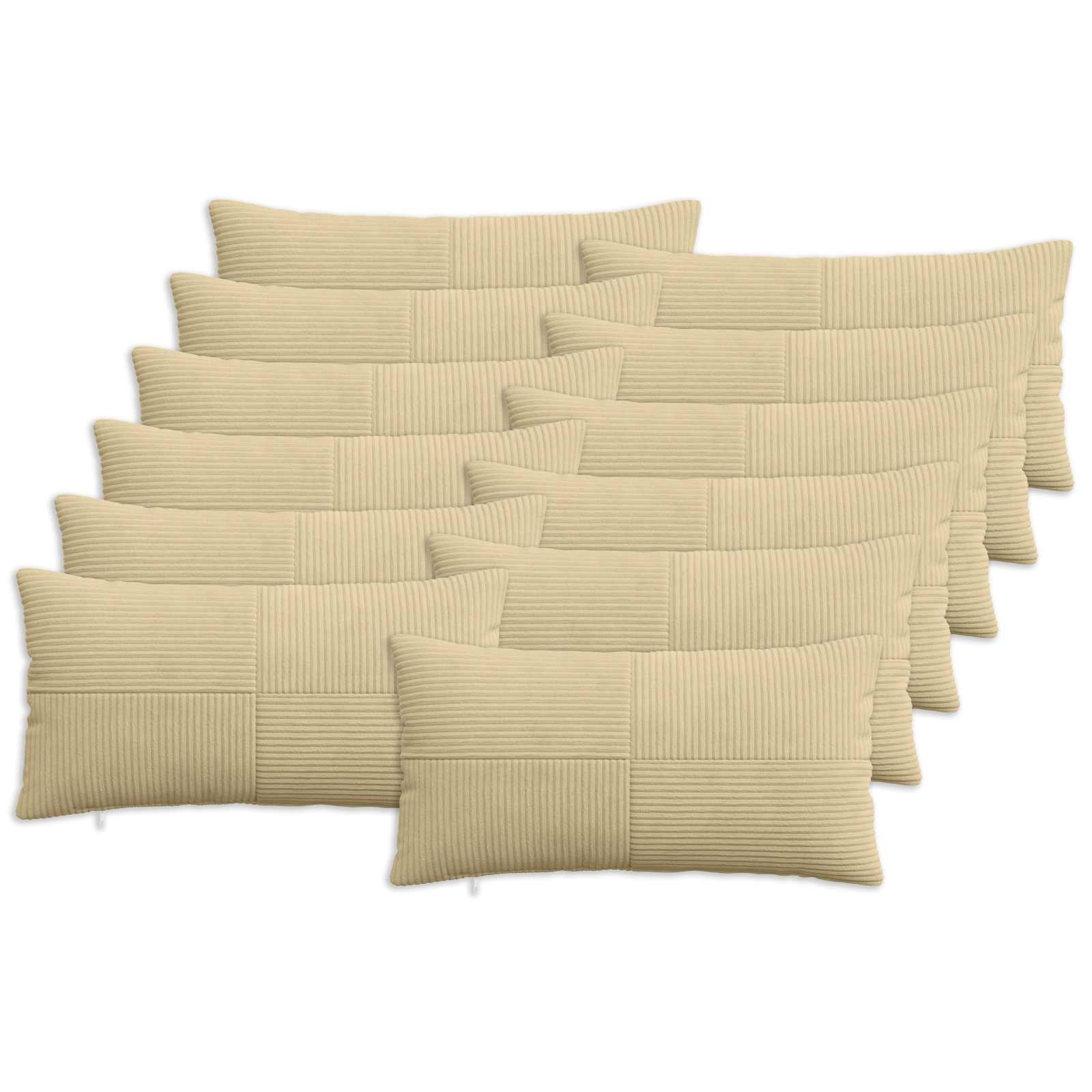 Κάλυμμα Μαξιλαριού 12 pcs ALMELO Γκρι Πράσινο 40 x 80 cm - Pakobazaar