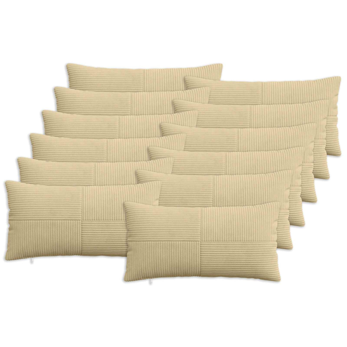 Κάλυμμα Μαξιλαριού 12 pcs ALMELO Γκρι Πράσινο 40 x 80 cm - Pakobazaar