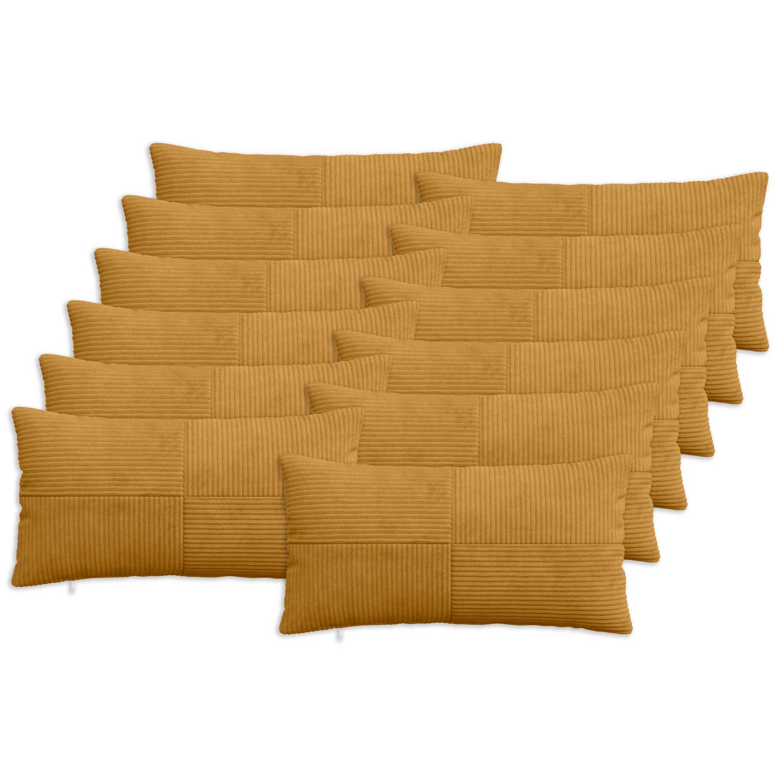 Κάλυμμα Μαξιλαριού 12 pcs ALMELO Κίτρινο 40 x 80 cm κορντουρόι - Pakobazaar