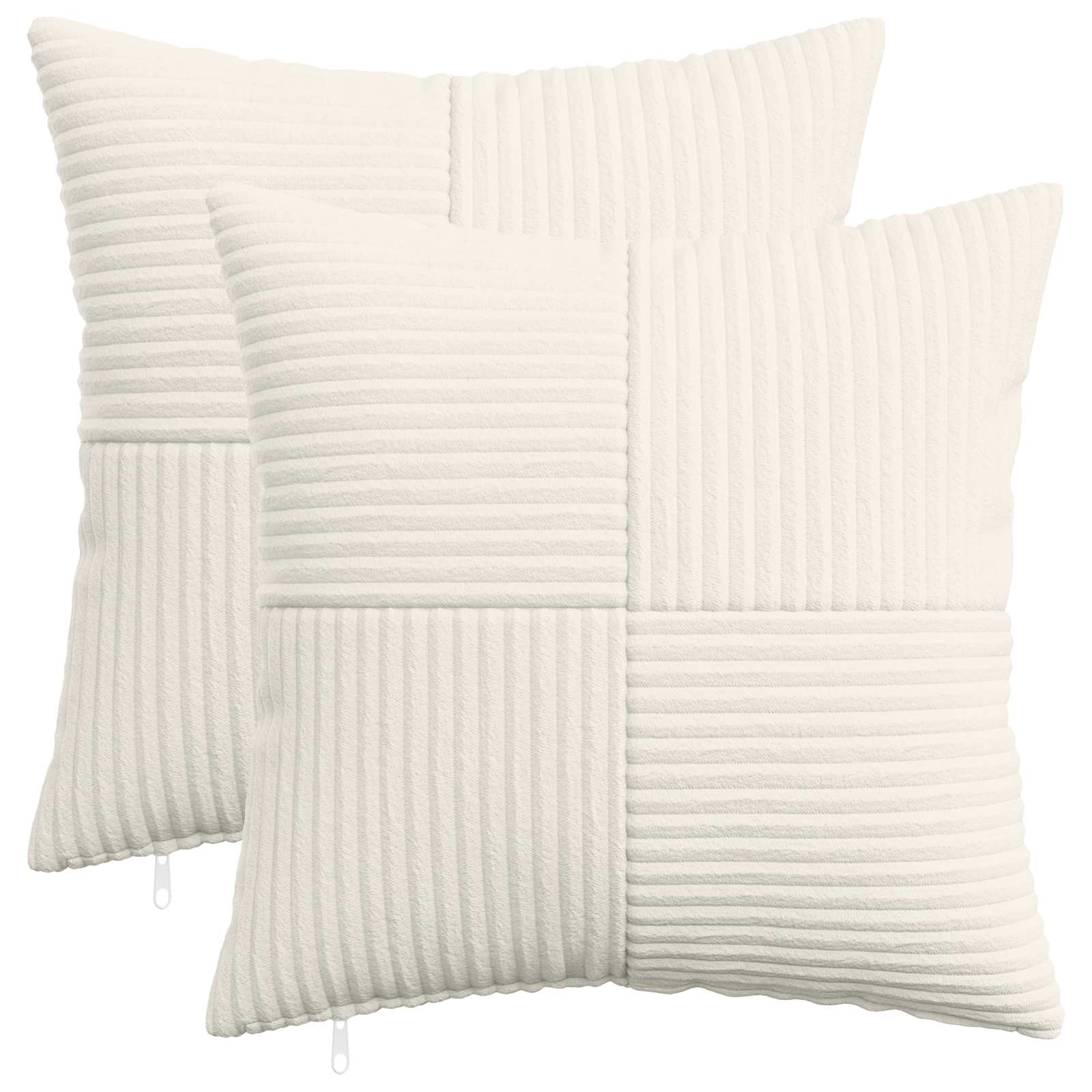 Κάλυμμα Μαξιλαριού 2 pcs ALMELO Κρεμ 45 x 45 cm κορντουρόι