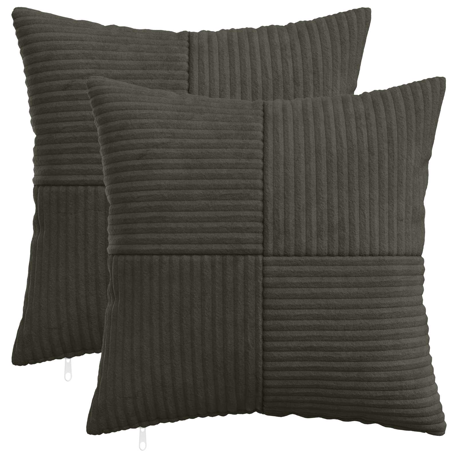 Κάλυμμα Μαξιλαριού 2 pcs ALMELO Ανθρακί 45 x 45 cm κορντουρόι - Pakobazaar