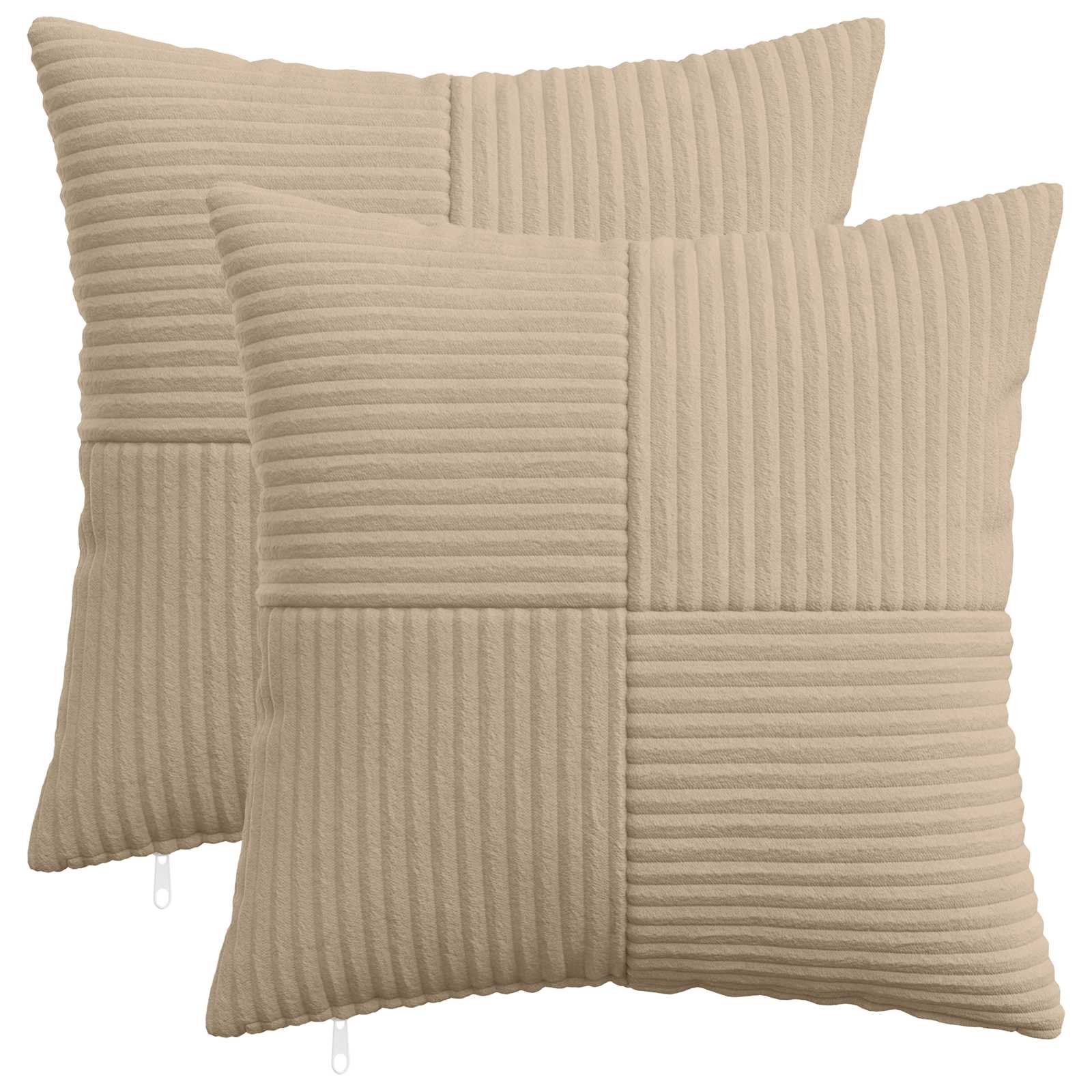 Κάλυμμα Μαξιλαριού 2 pcs ALMELO Taupe 45 x 45 cm κορντουρόι - Pakobazaar