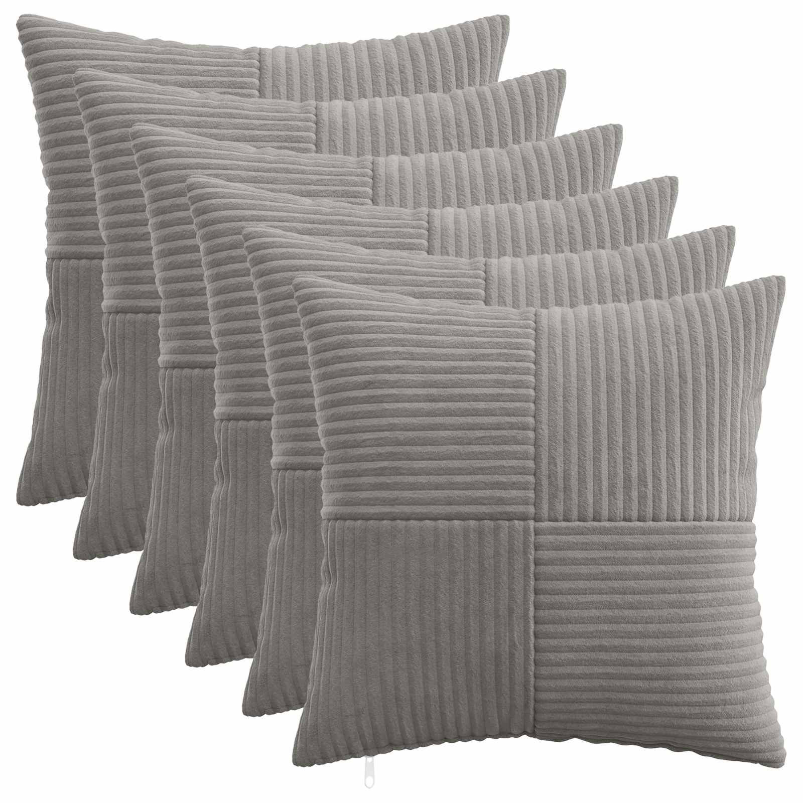 Κάλυμμα Μαξιλαριού 6 pcs ALMELO Ανοιχτό γκρι 50 x 50 cm - Pakobazaar