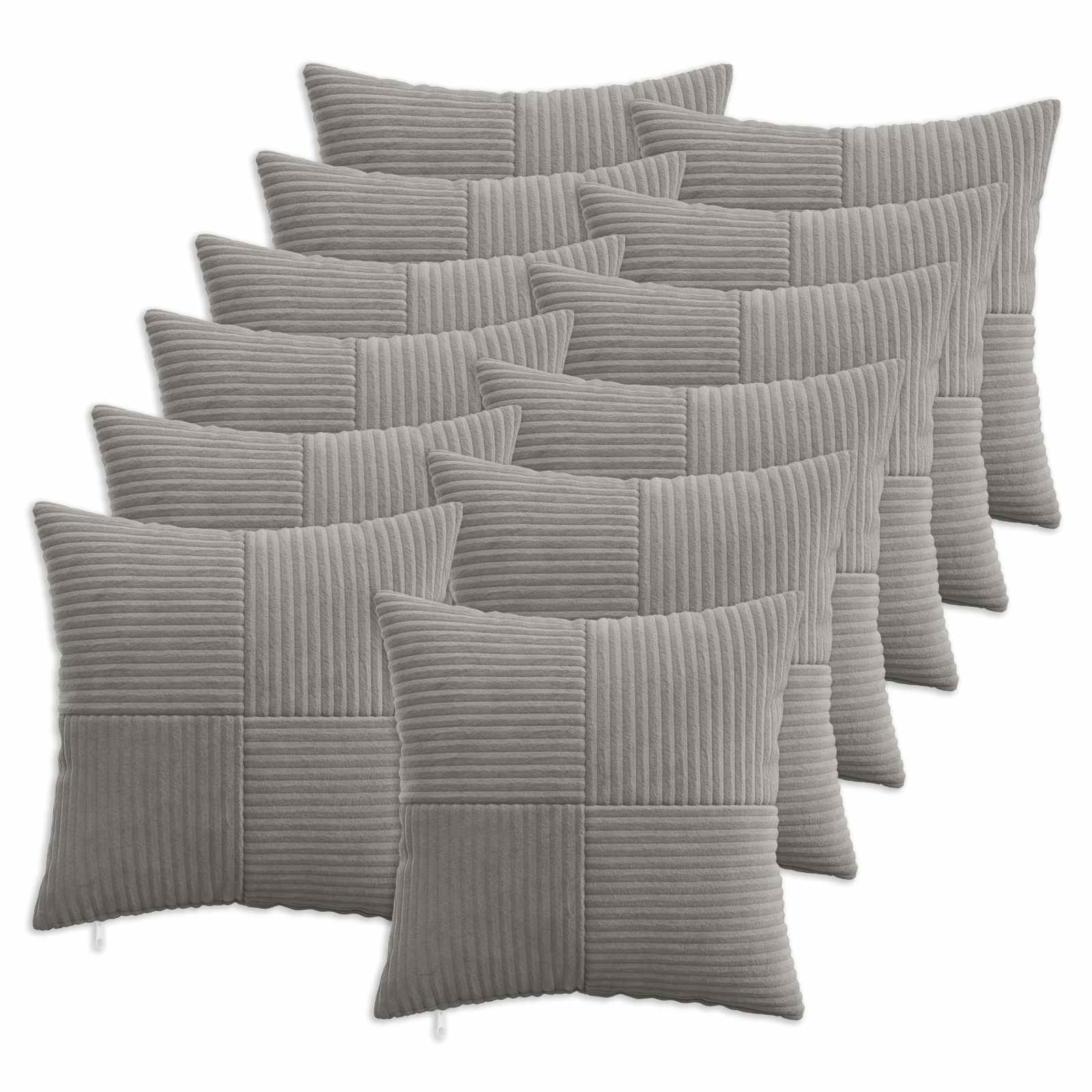 Κάλυμμα Μαξιλαριού 12 pcs ALMELO Ανοιχτό γκρι 50 x 50 cm