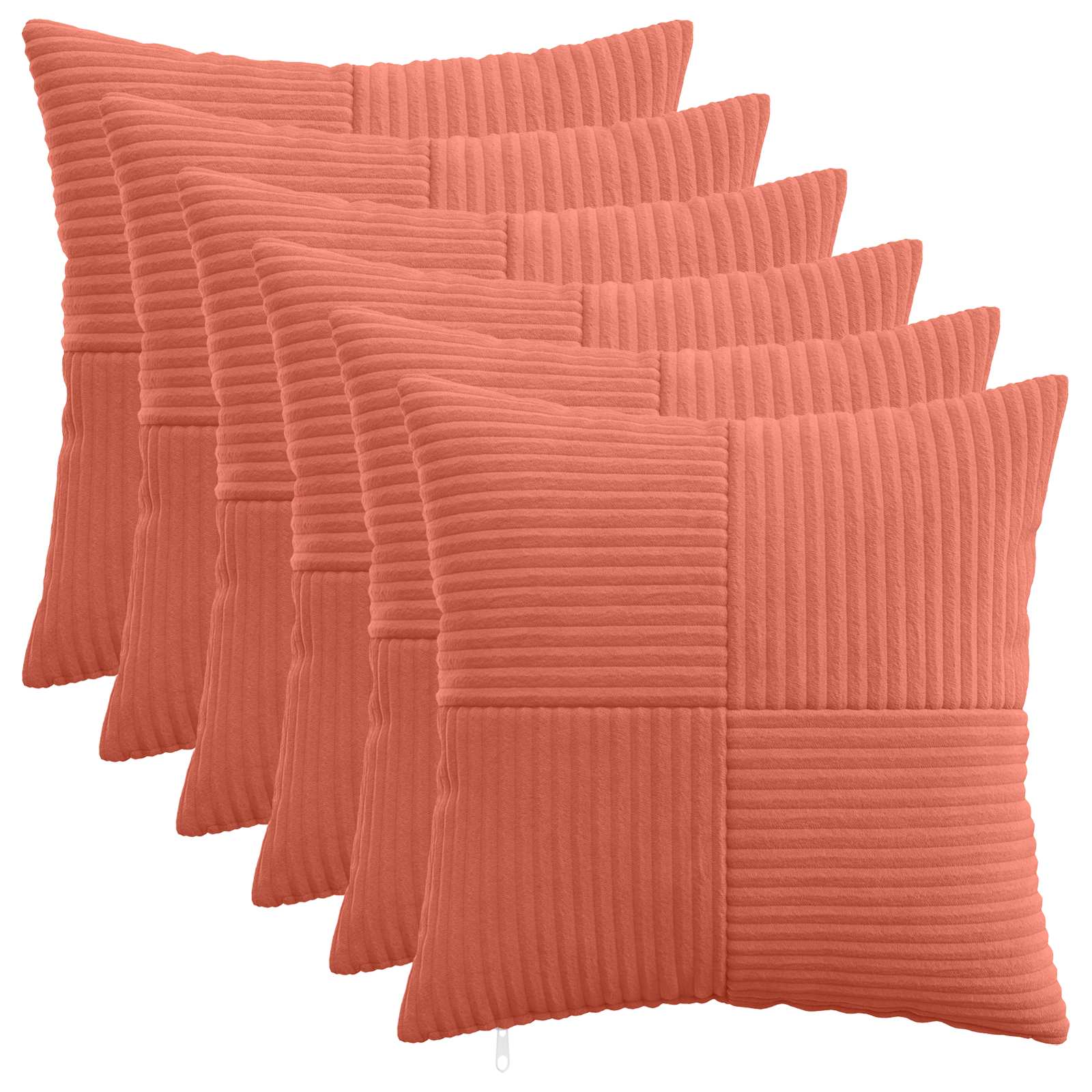 Κάλυμμα Μαξιλαριού 6 pcs ALMELO Κόκκινο Πορτοκαλί 50 x 50 cm