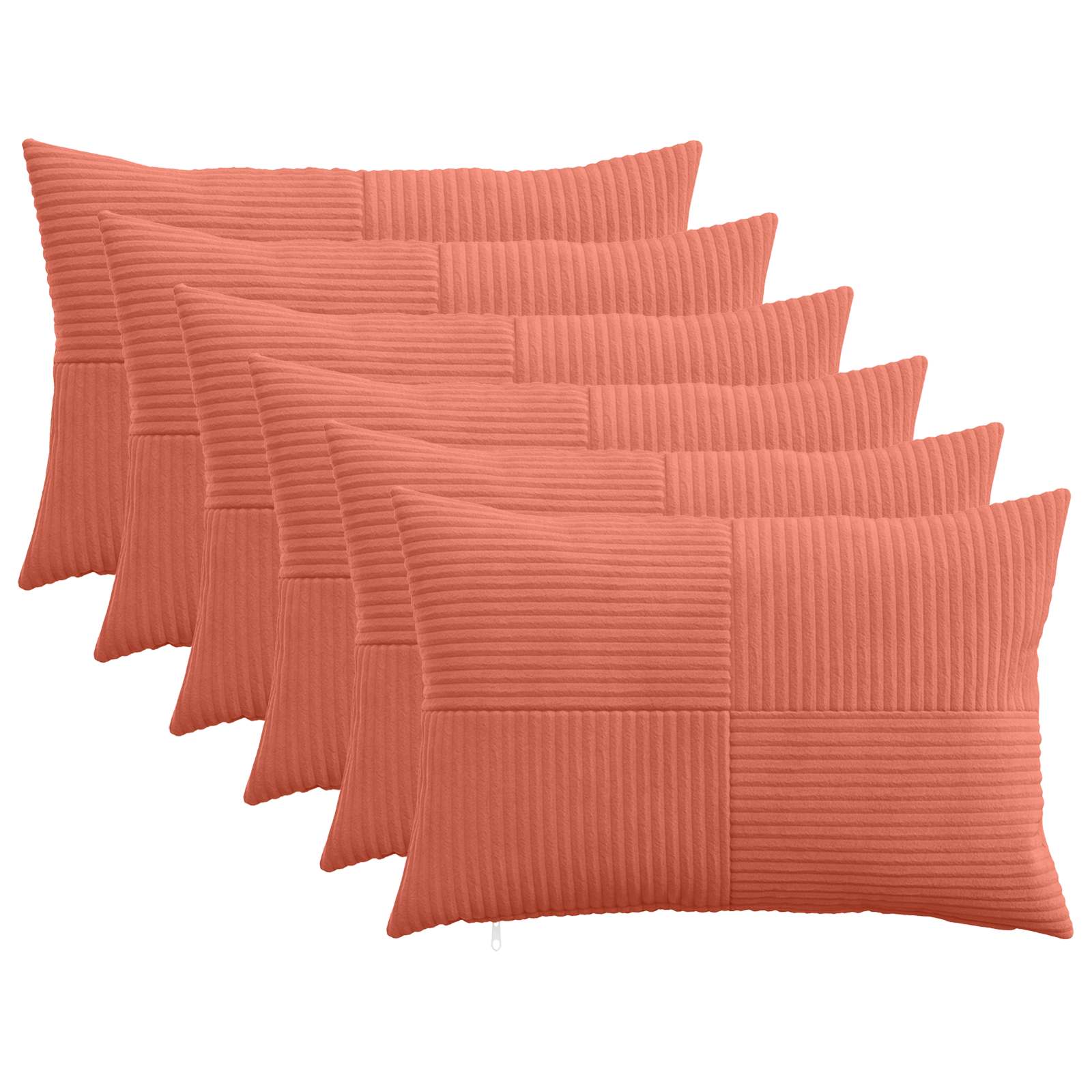 Κάλυμμα Μαξιλαριού 6 pcs ALMELO Κόκκινο Πορτοκαλί 50 x 70 cm - Pakobazaar