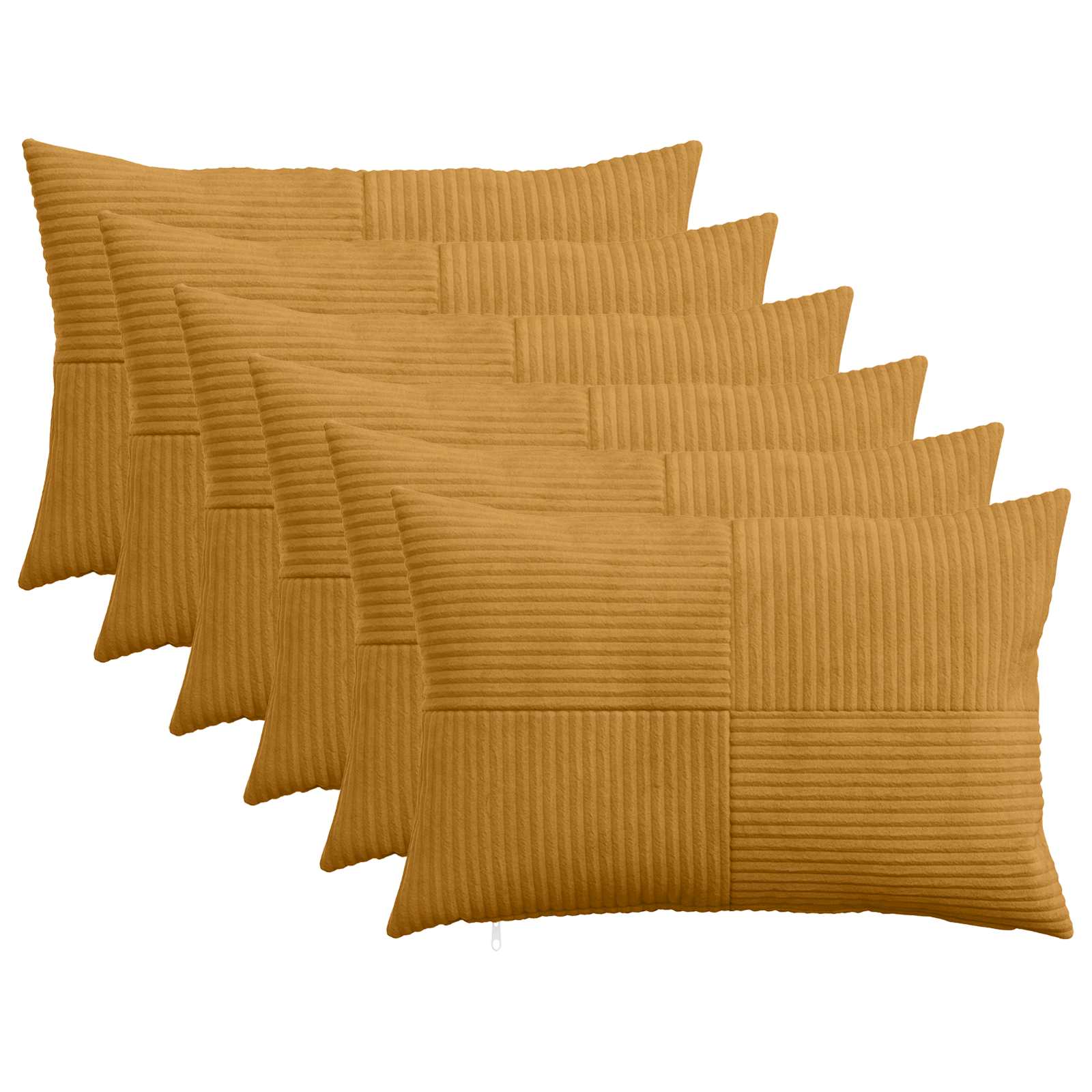 Κάλυμμα Μαξιλαριού 6 pcs ALMELO Κίτρινο 50 x 70 cm κορντουρόι - Pakobazaar