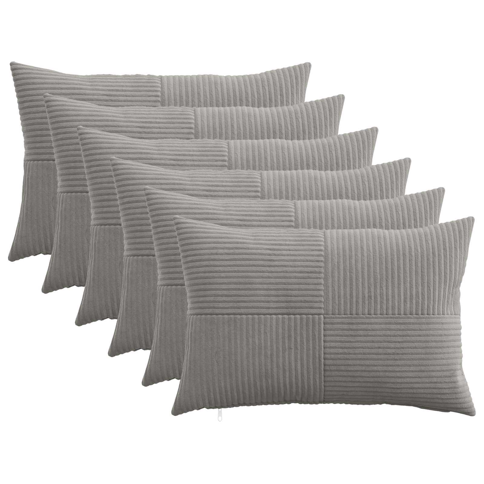 Κάλυμμα Μαξιλαριού 6 pcs ALMELO Ανοιχτό γκρι 50 x 75 cm - Pakobazaar