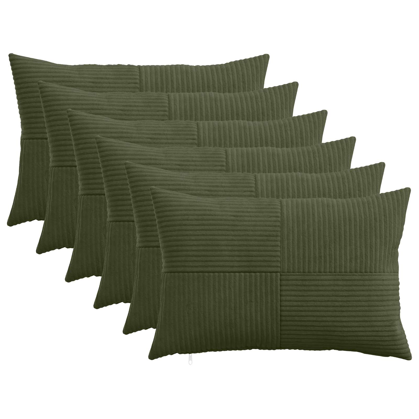 Κάλυμμα Μαξιλαριού 6 pcs ALMELO Πράσινο 50 x 75 cm κορντουρόι - Pakobazaar