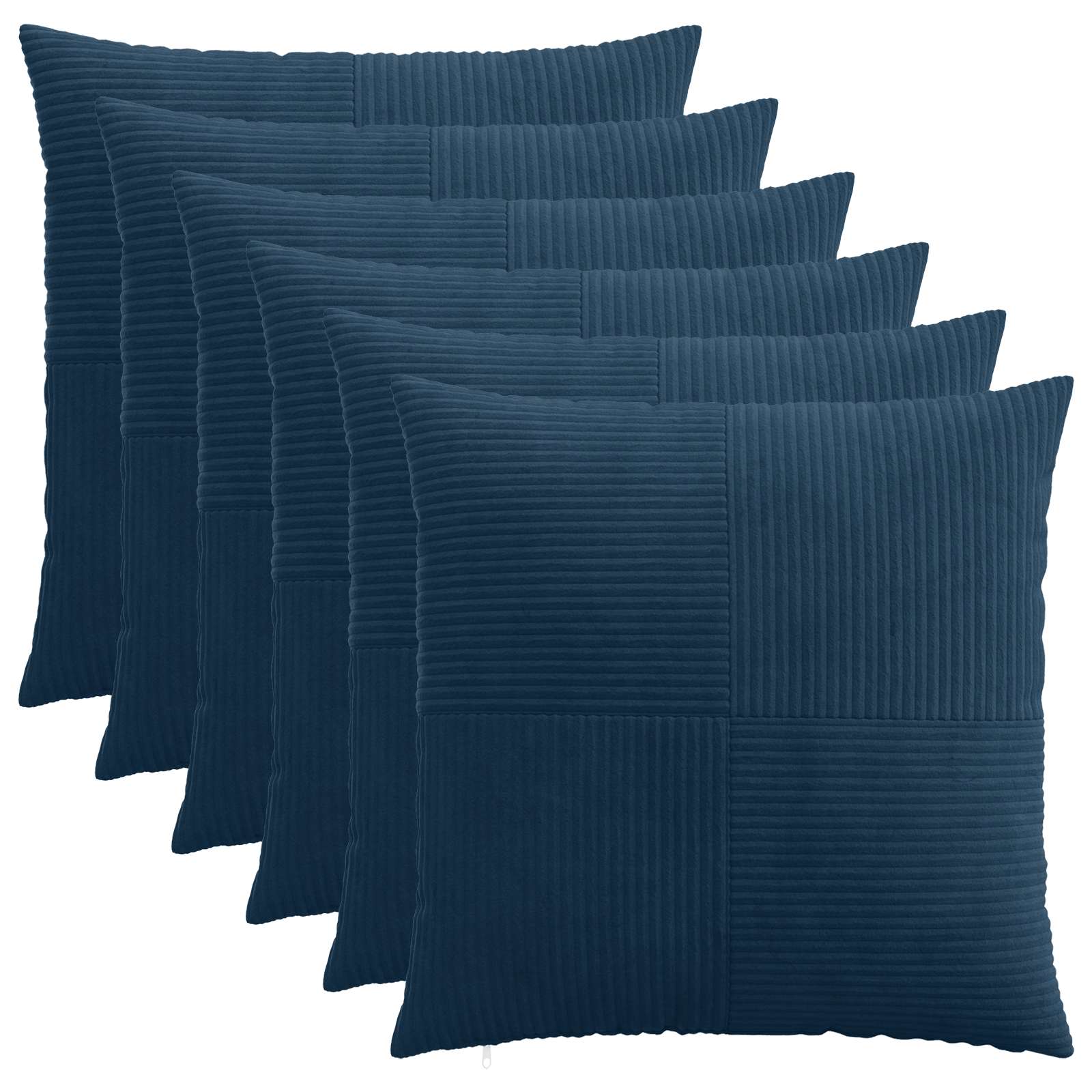 Κάλυμμα Μαξιλαριού 6 pcs ALMELO Σκούρο μπλε 55 x 55 εκ - Pakobazaar