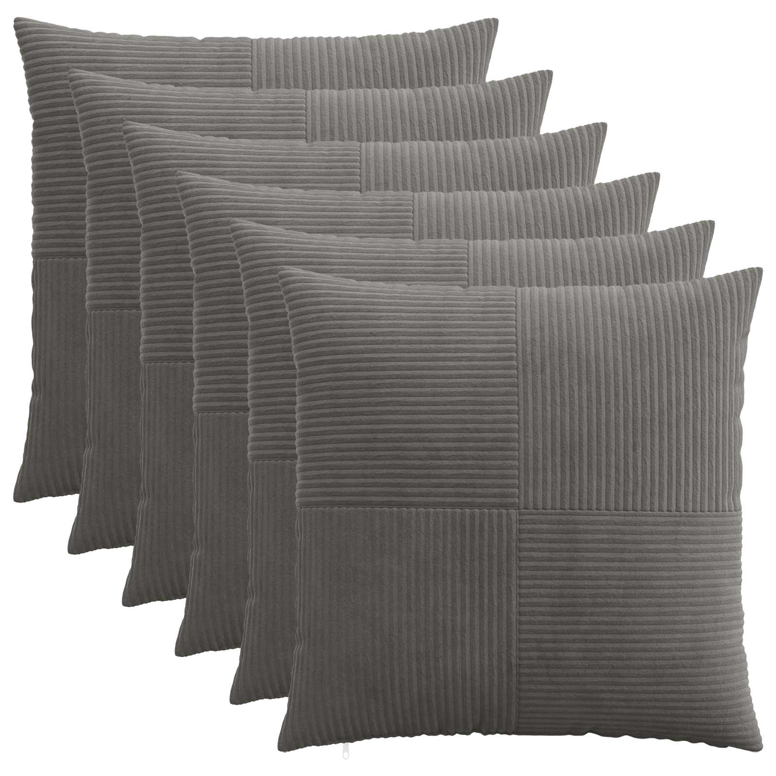 Κάλυμμα Μαξιλαριού 6 pcs ALMELO Σκούρο Γκρι 60 x 60 cm
