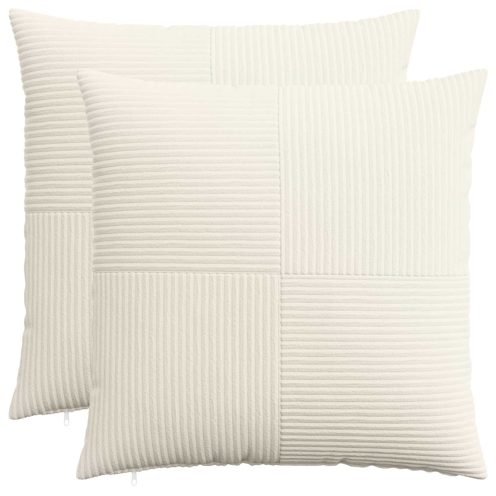 Κάλυμμα Μαξιλαριού 2 pcs ALMELO Κρεμ 60 x 60 cm κορντουρόι