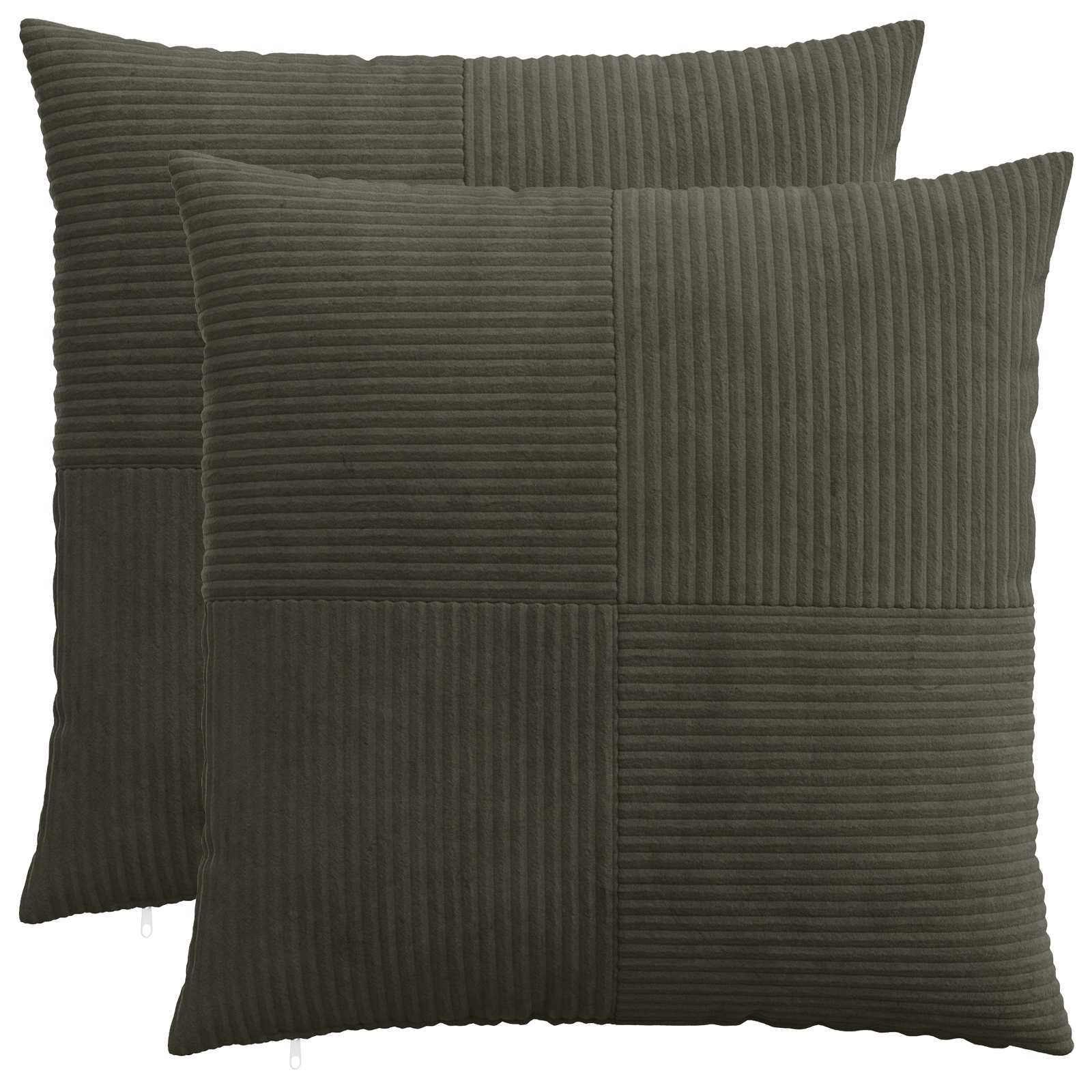 Κάλυμμα Μαξιλαριού 2 pcs ALMELO Ανθρακί 60 x 60 cm κορντουρόι - Pakobazaar