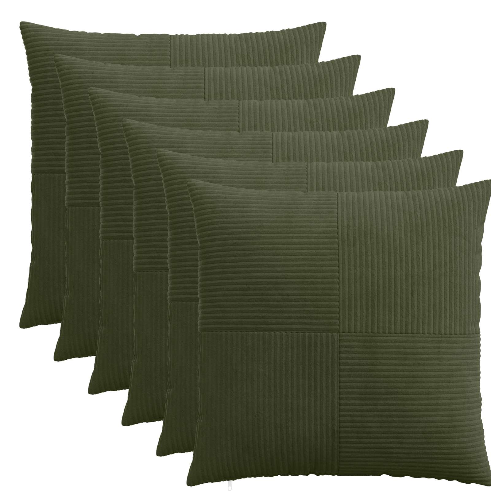 Κάλυμμα Μαξιλαριού 6 pcs ALMELO Πράσινο 65 x 65 εκ. κορντουρόι - Pakobazaar