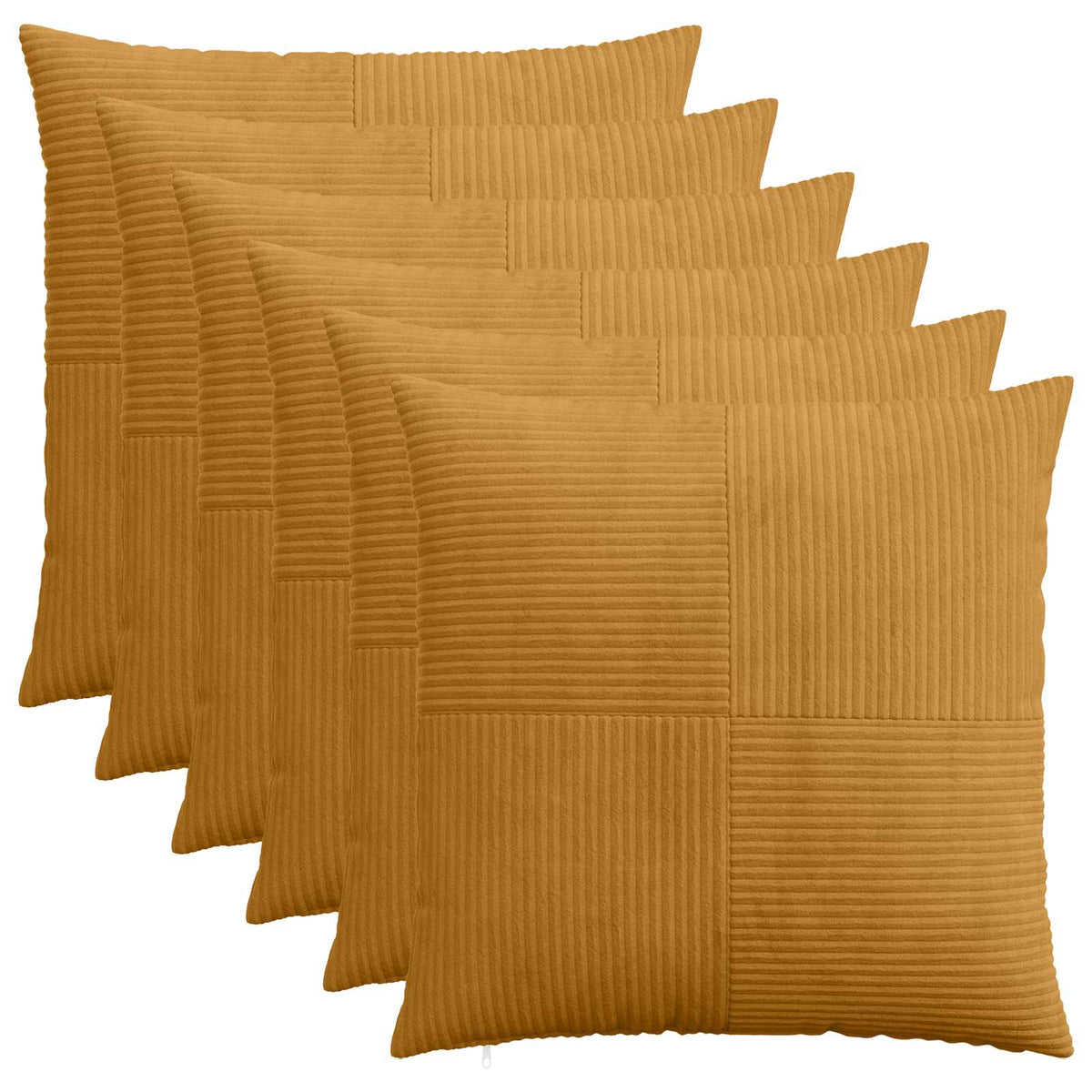 Κάλυμμα Μαξιλαριού 6 pcs ALMELO Κίτρινο 80 x 80 cm κορντουρόι