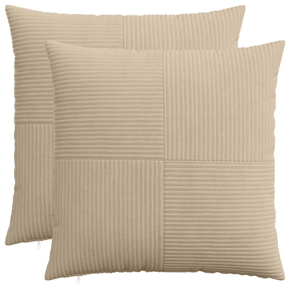 Κάλυμμα Μαξιλαριού 2 pcs ALMELO Taupe 80 x 80 cm κορντουρόι