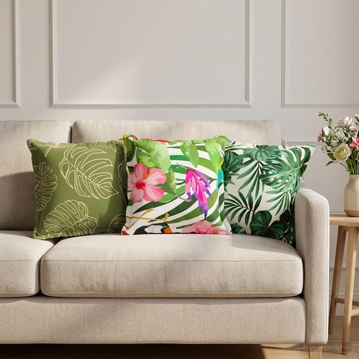 Μαξιλάρι Φύλλο HOUTEN 2 τμχ. Σχέδιο Φύλλων Πολυεστέρας