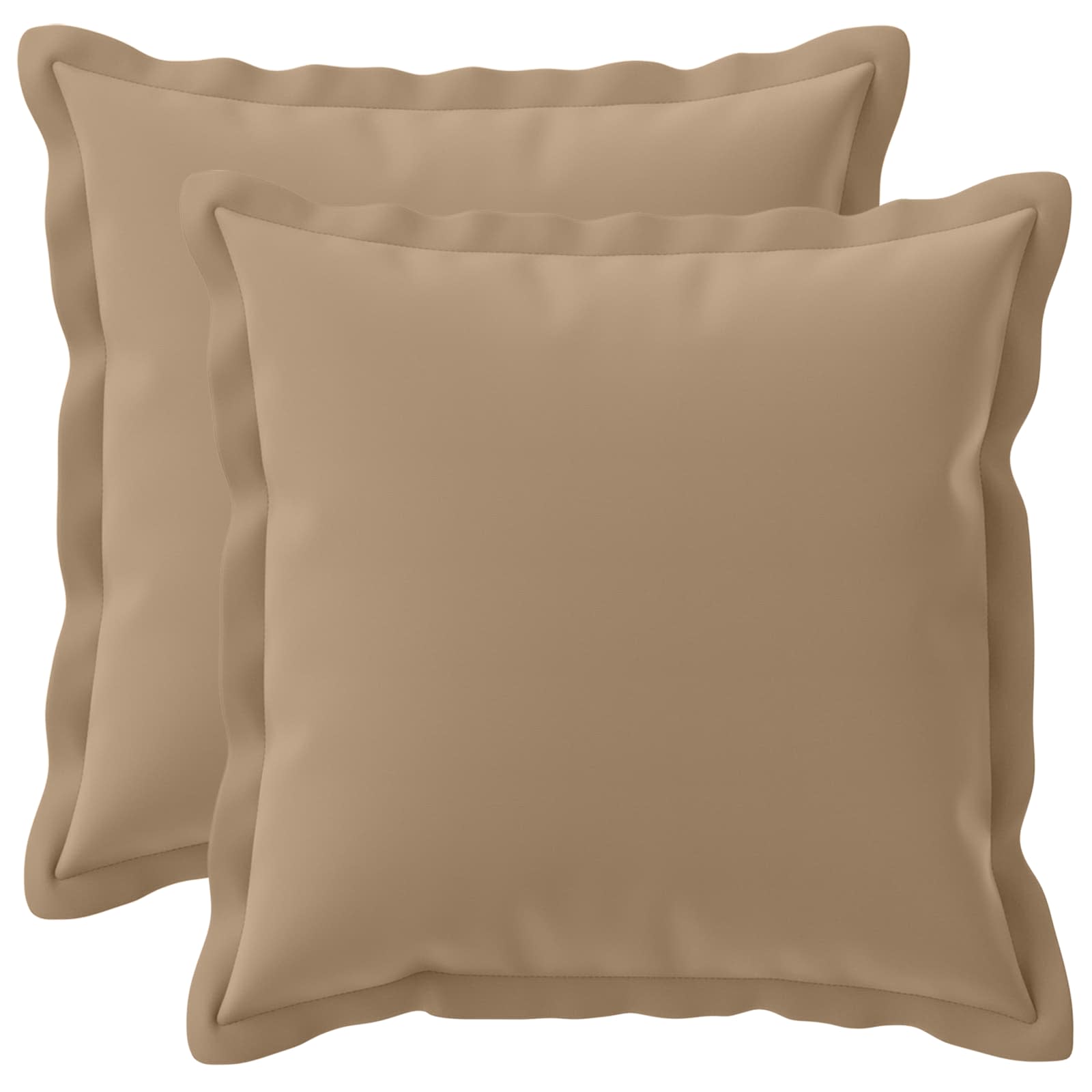 Κάλυμμα Μαξιλαριού 2 τμχ. HOUTEN Taupe 30 x 30 cm Πολυεστέρας - Pakobazaar