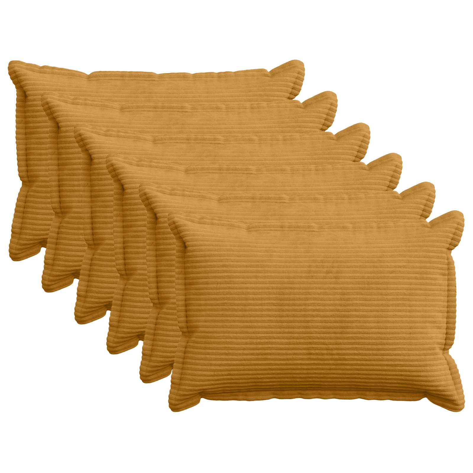 Κάλυμμα Μαξιλαριού 6 τμχ. HOUTEN Κίτρινο 30 x 50 cm κορντουρόι - Pakobazaar