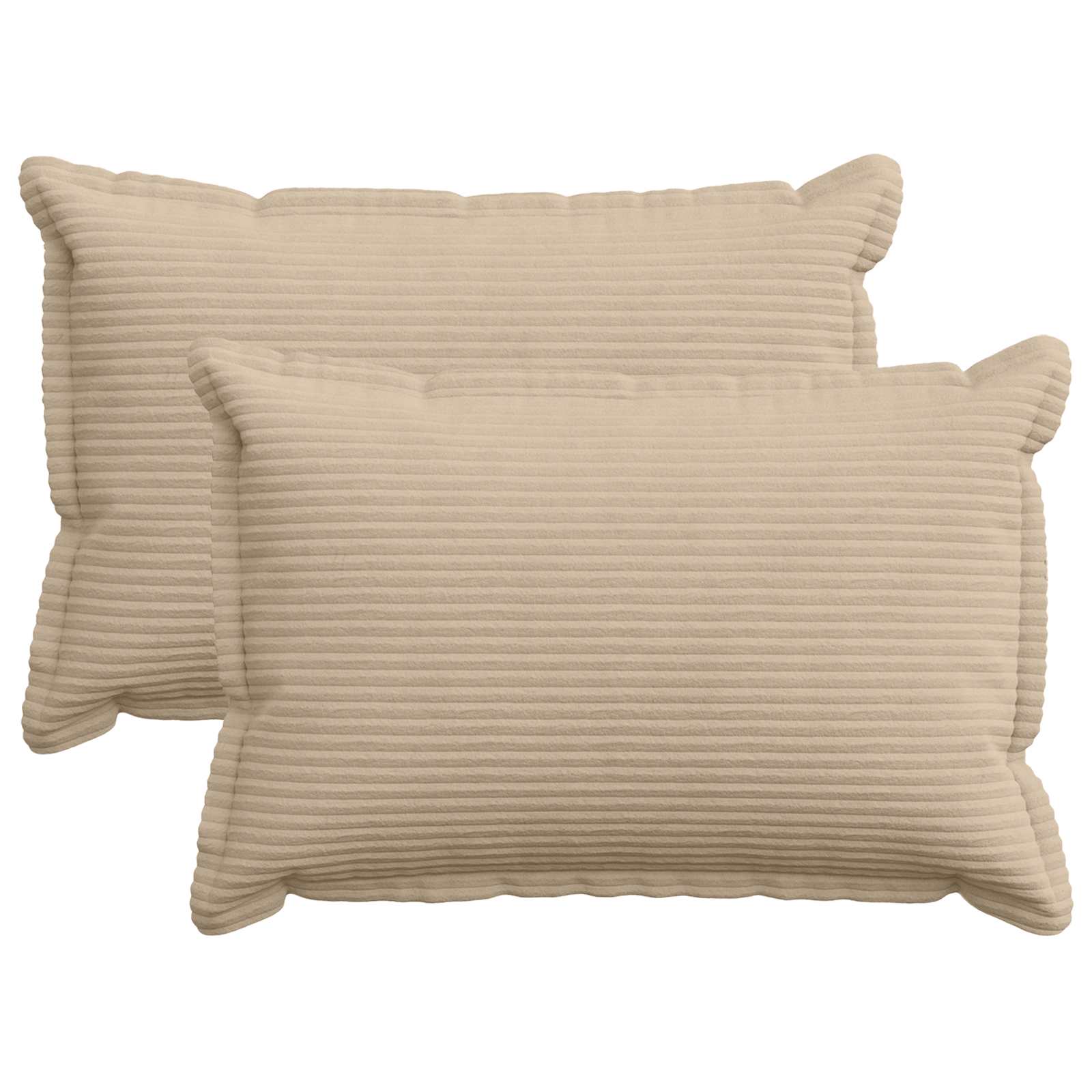 Κάλυμμα Μαξιλαριού 2 τμχ. HOUTEN Taupe 30 x 50 cm κορντουρόι - Pakobazaar