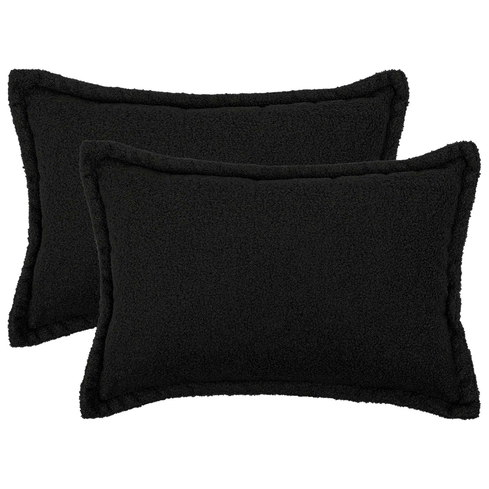 Κάλυμμα Μαξιλαριού 2 pcs HOUTEN Μαύρο 30 x 50 cm Μπουκλέ