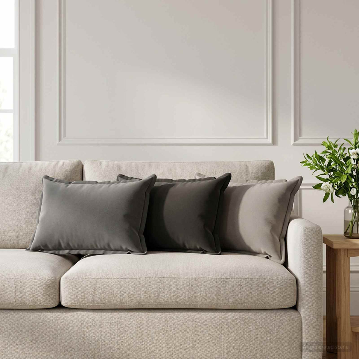 Μαξιλάρι με μαξιλάρι HOUTEN 2 τμχ. Ανθρακί Πολυεστέρας - Pakobazaar