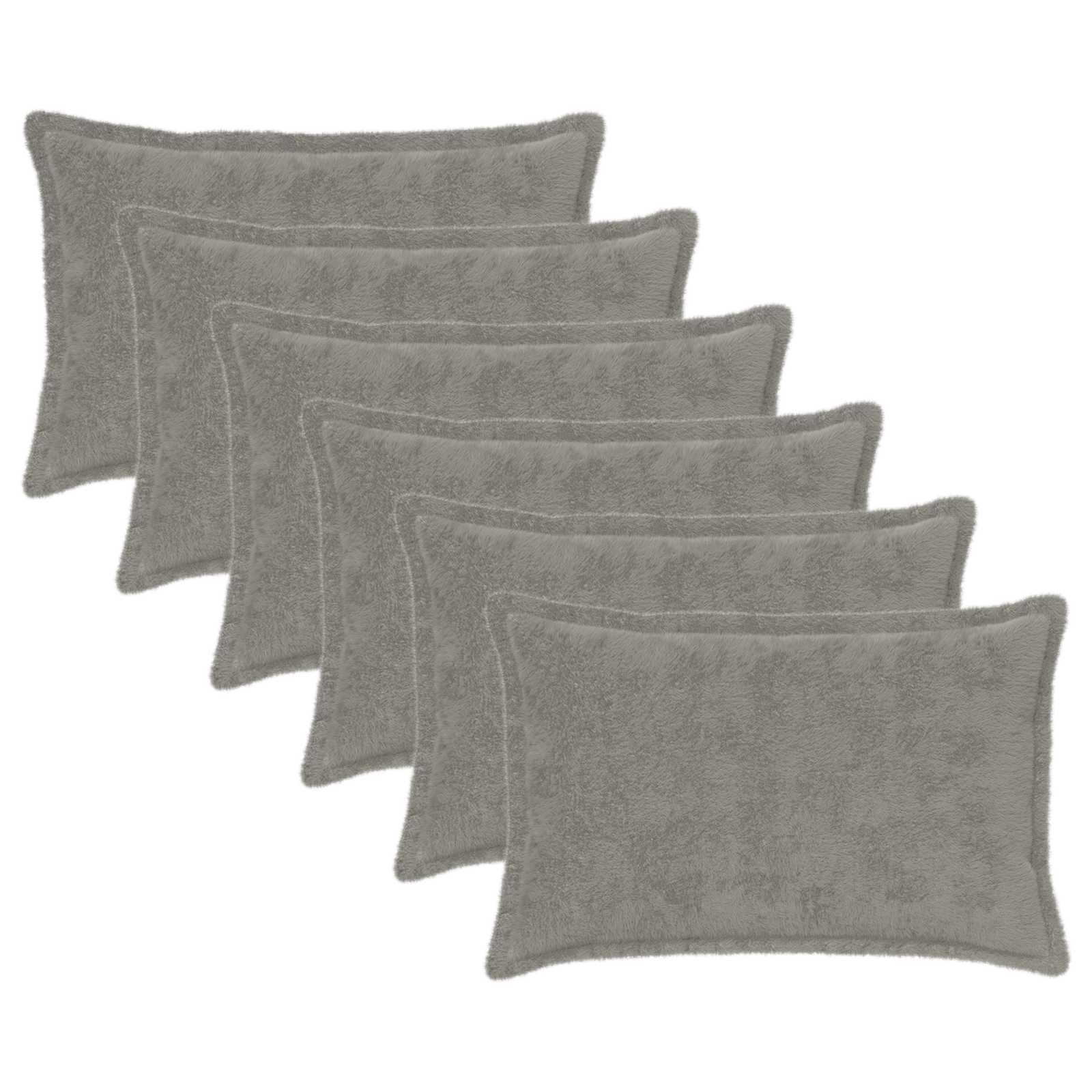 Κάλυμμα Μαξιλαριού 6 τμχ. HOUTEN Ανοιχτό γκρι 30 x 50 cm - Pakobazaar