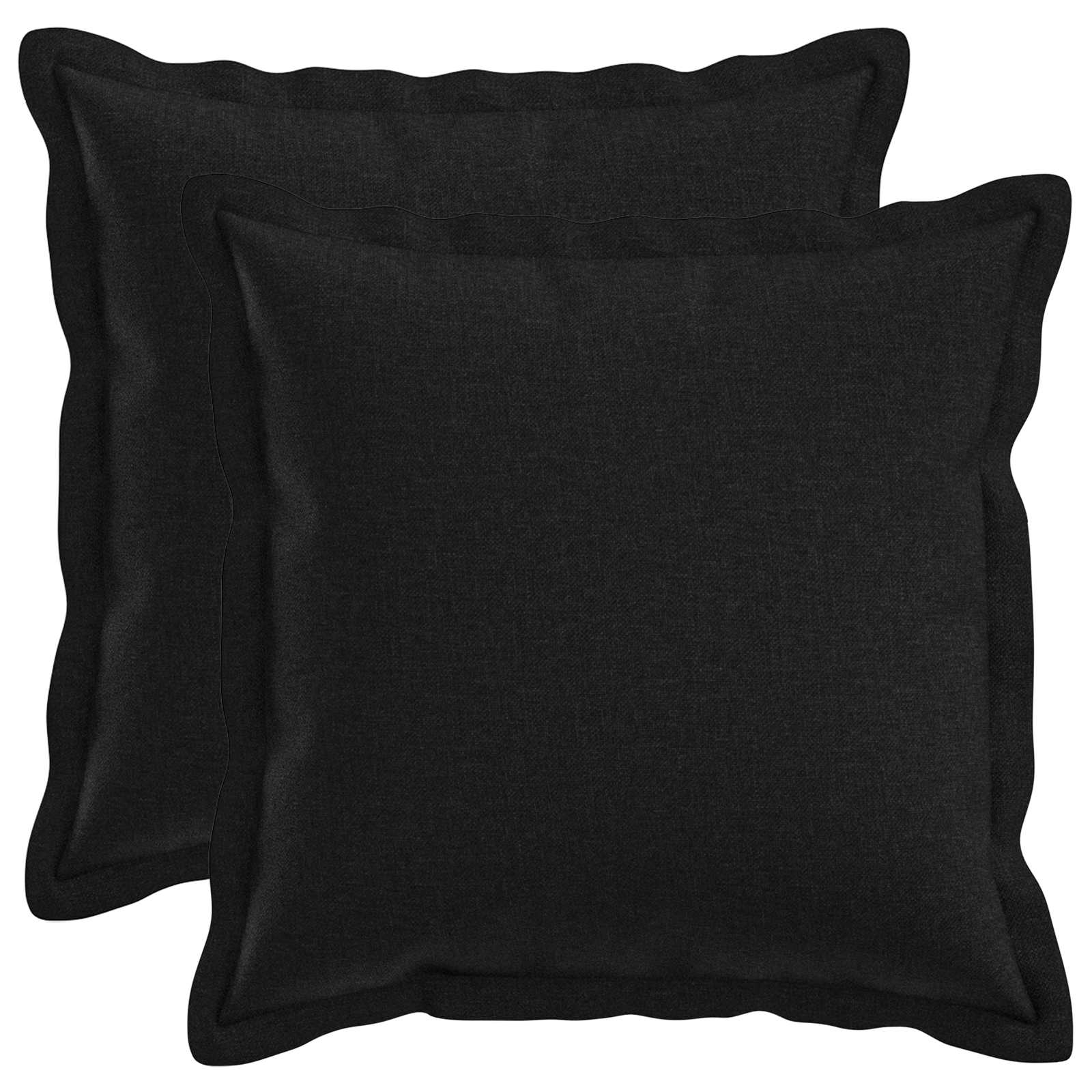 Κάλυμμα Μαξιλαριού 2 pcs HOUTEN Μαύρο 35 x 35 cm Ψεύτικο Λινό