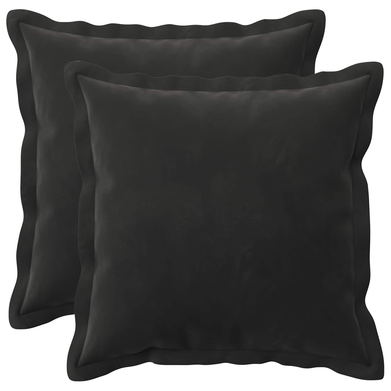 Κάλυμμα Μαξιλαριού 2 pcs HOUTEN Μαύρο 35 x 35 cm Βελούδο - Pakobazaar