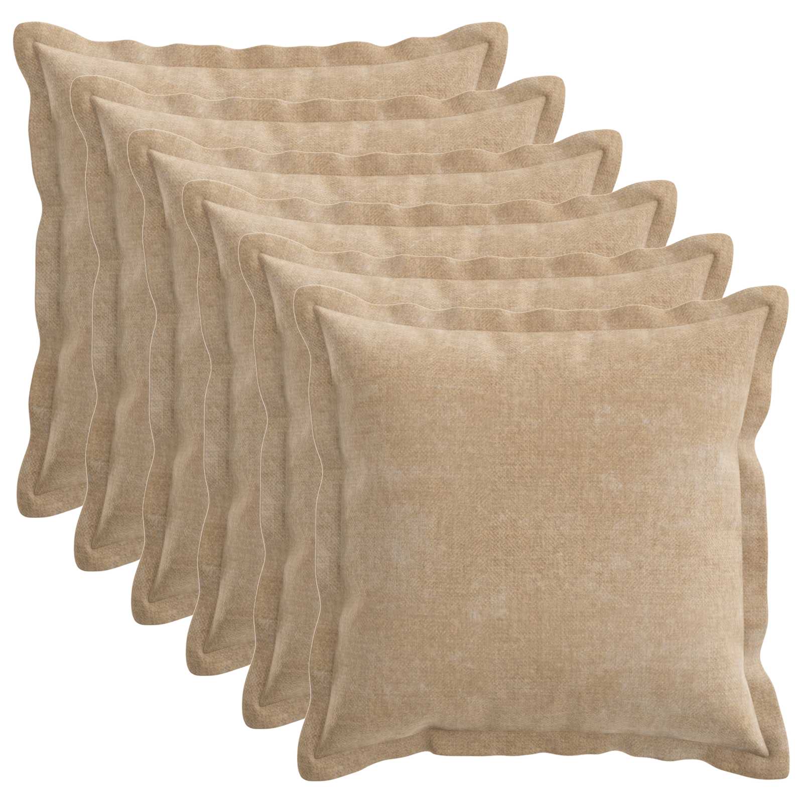 Κάλυμμα Μαξιλαριού 6 τμχ. HOUTEN Taupe 35 x 35 cm - Pakobazaar
