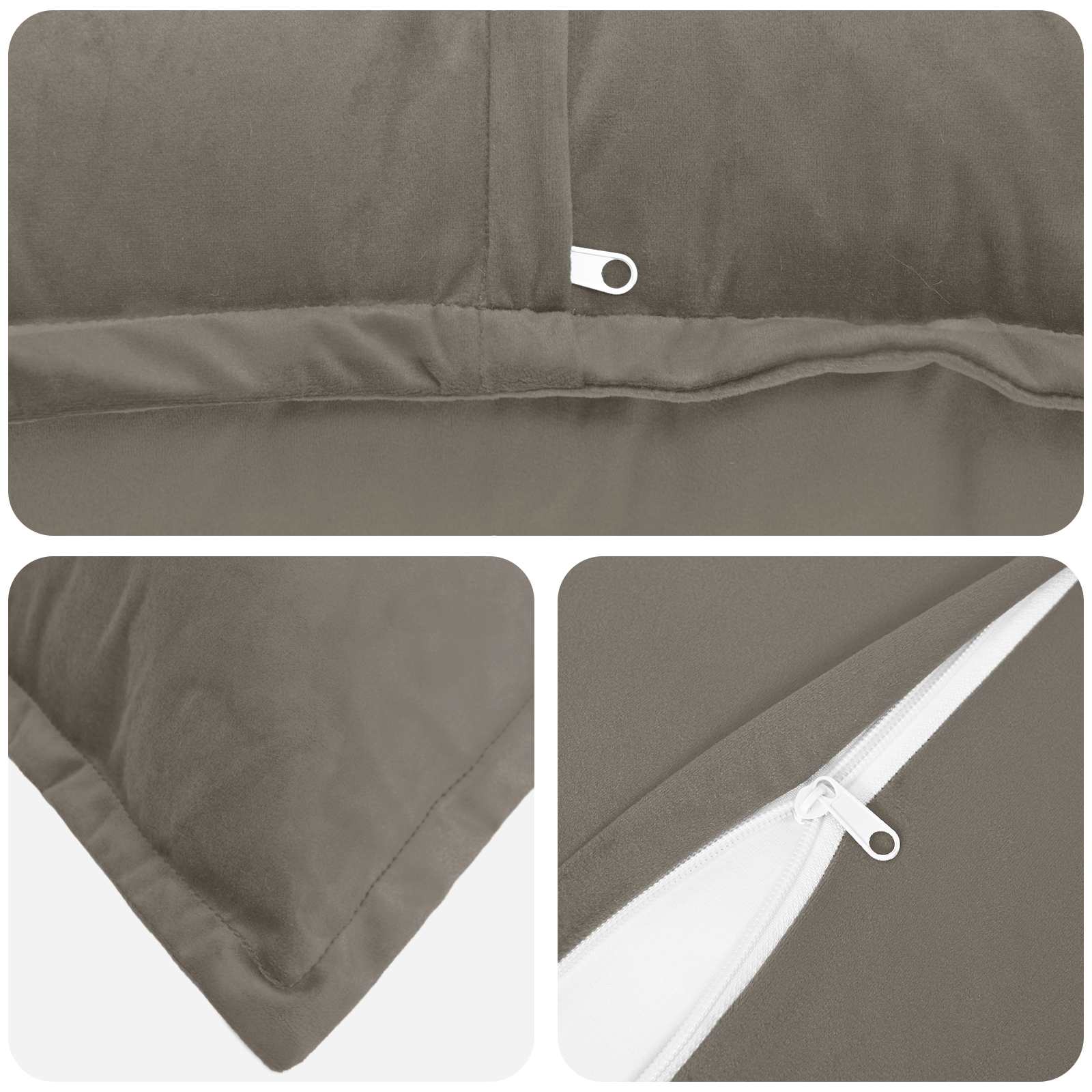 Κάλυμμα Μαξιλαριού 2 pcs HOUTEN Ανοιχτό γκρι 40 x 40 cm Βελούδο